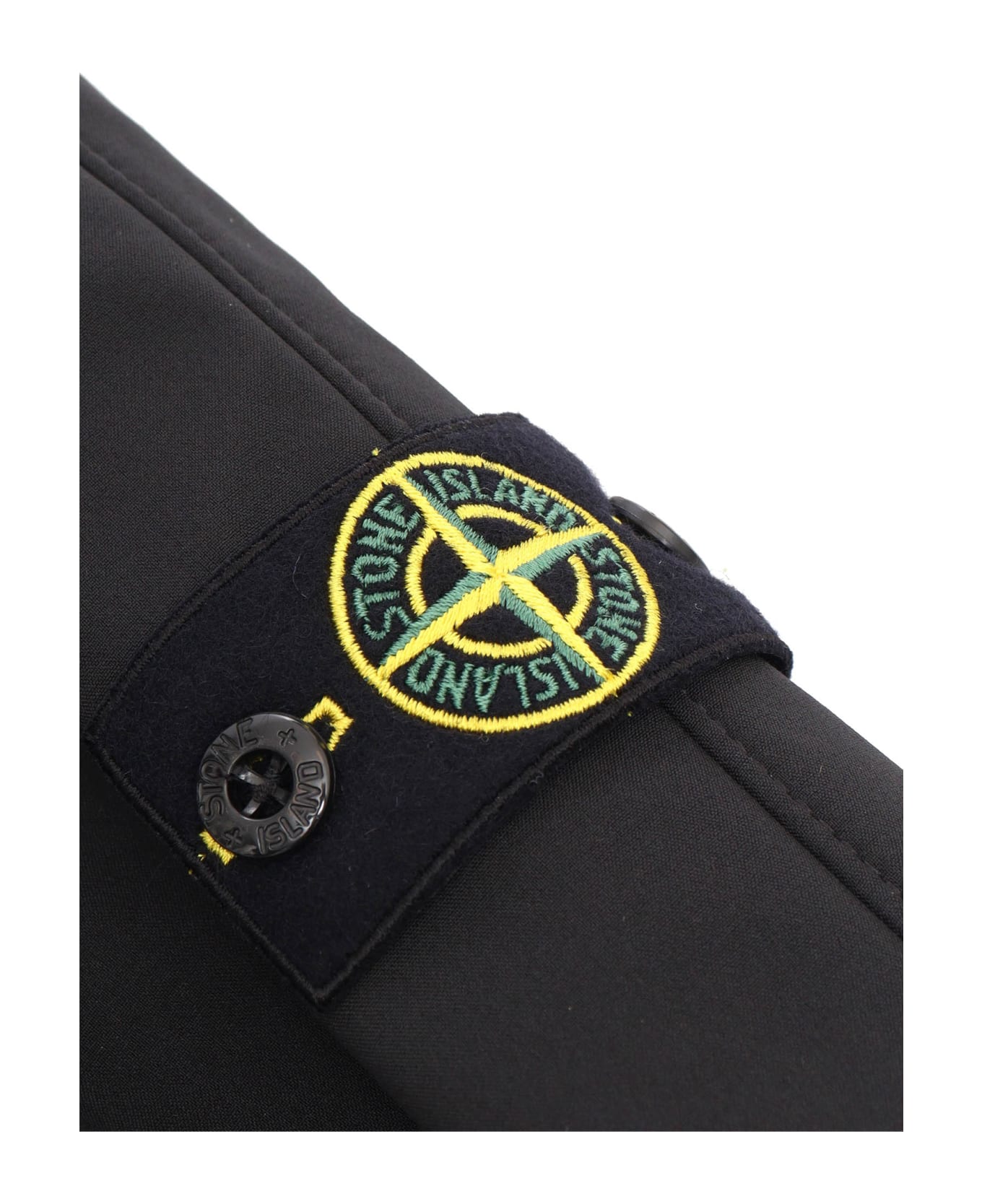 Stone Island Junior Black Jacket With Logo - BLACK