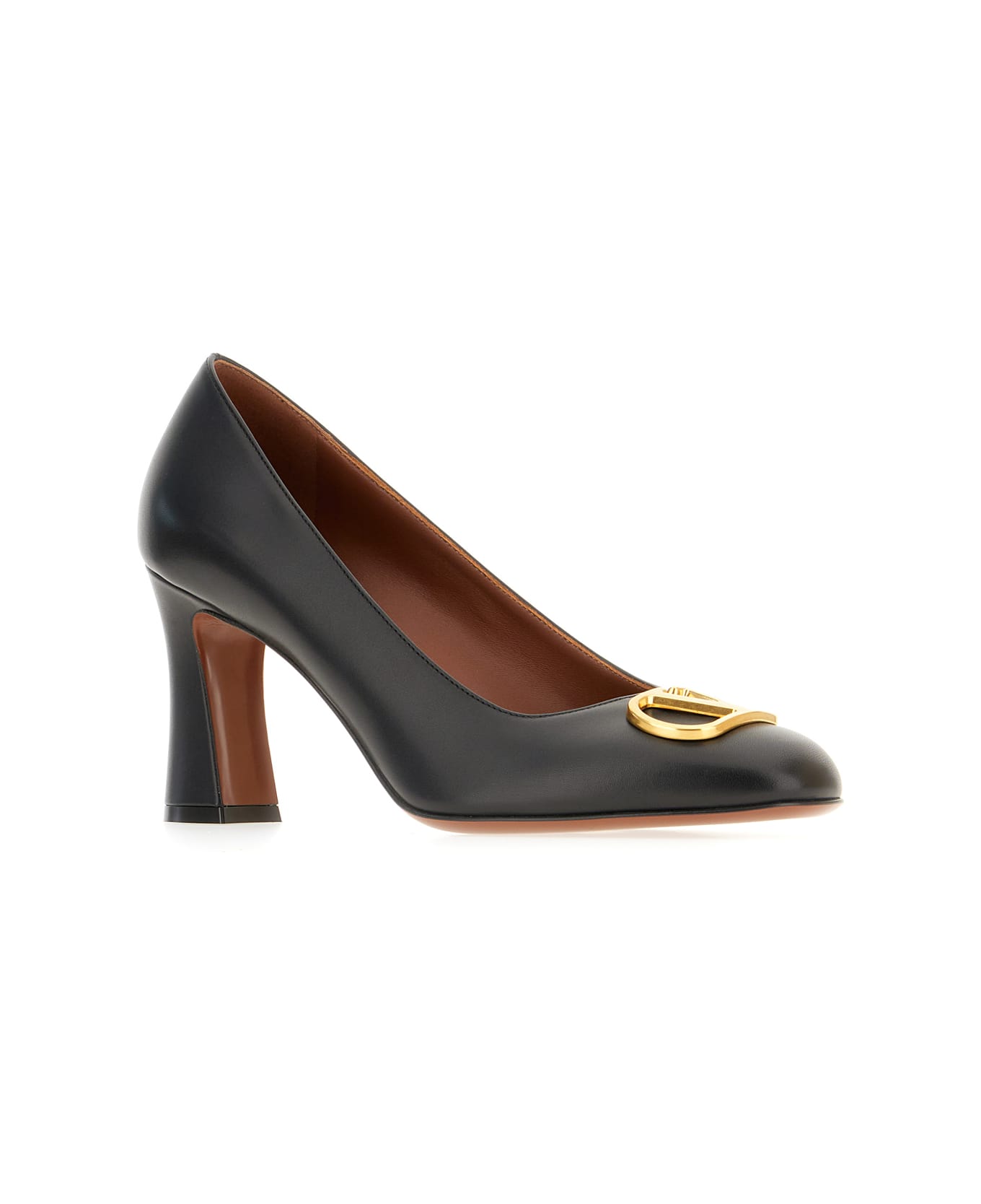 Valentino Garavani Black Leather Pumps - Nero