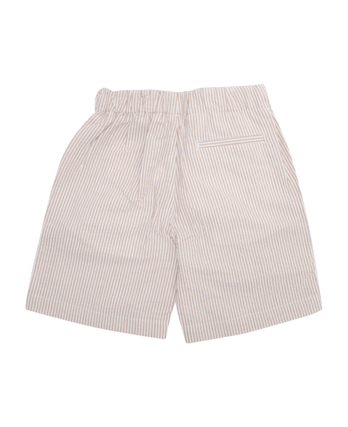 Il Gufo Striped Shorts - BEIGE