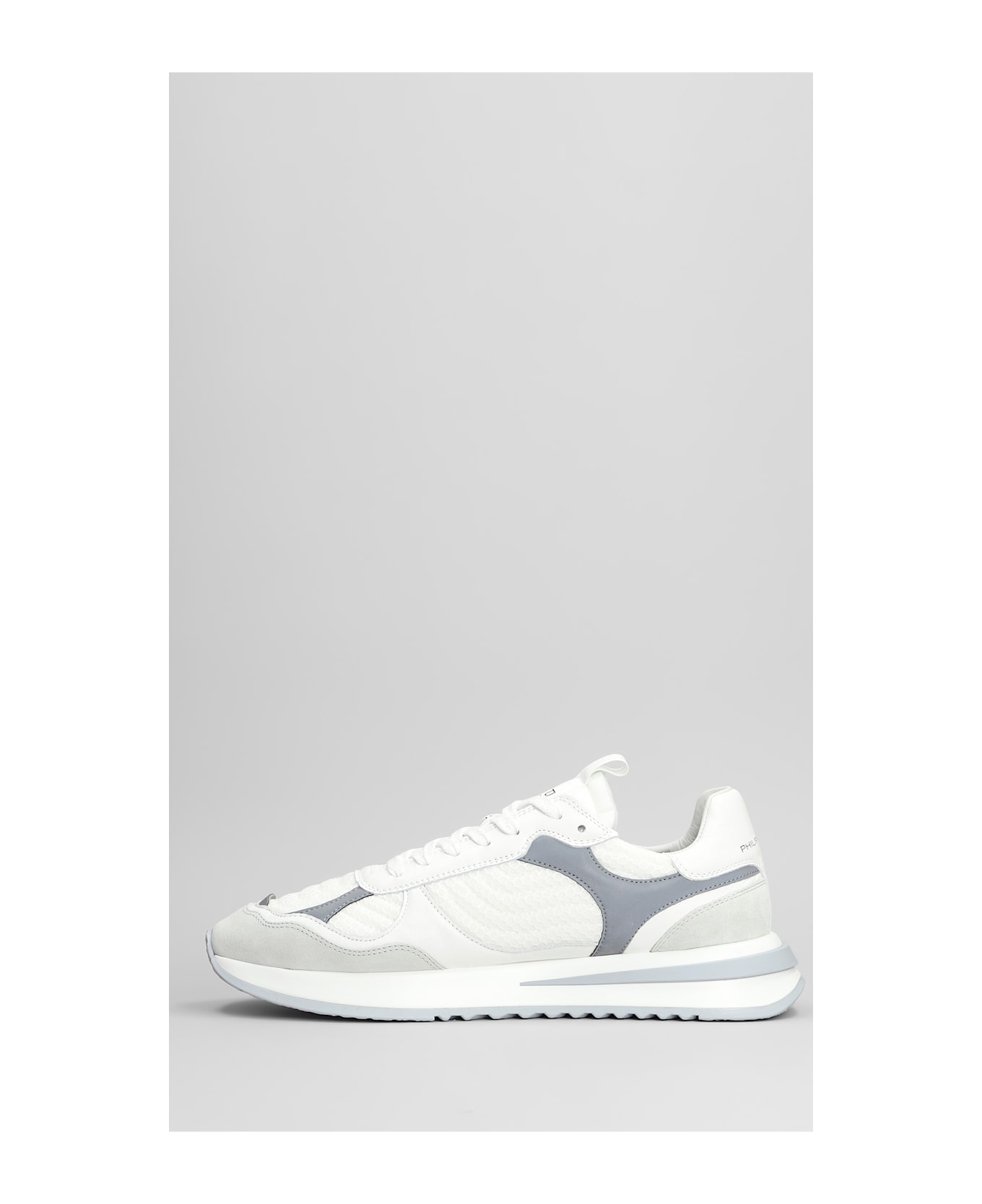 Philippe Model Olympique Low Sneakers In White Leather And Fabric - white