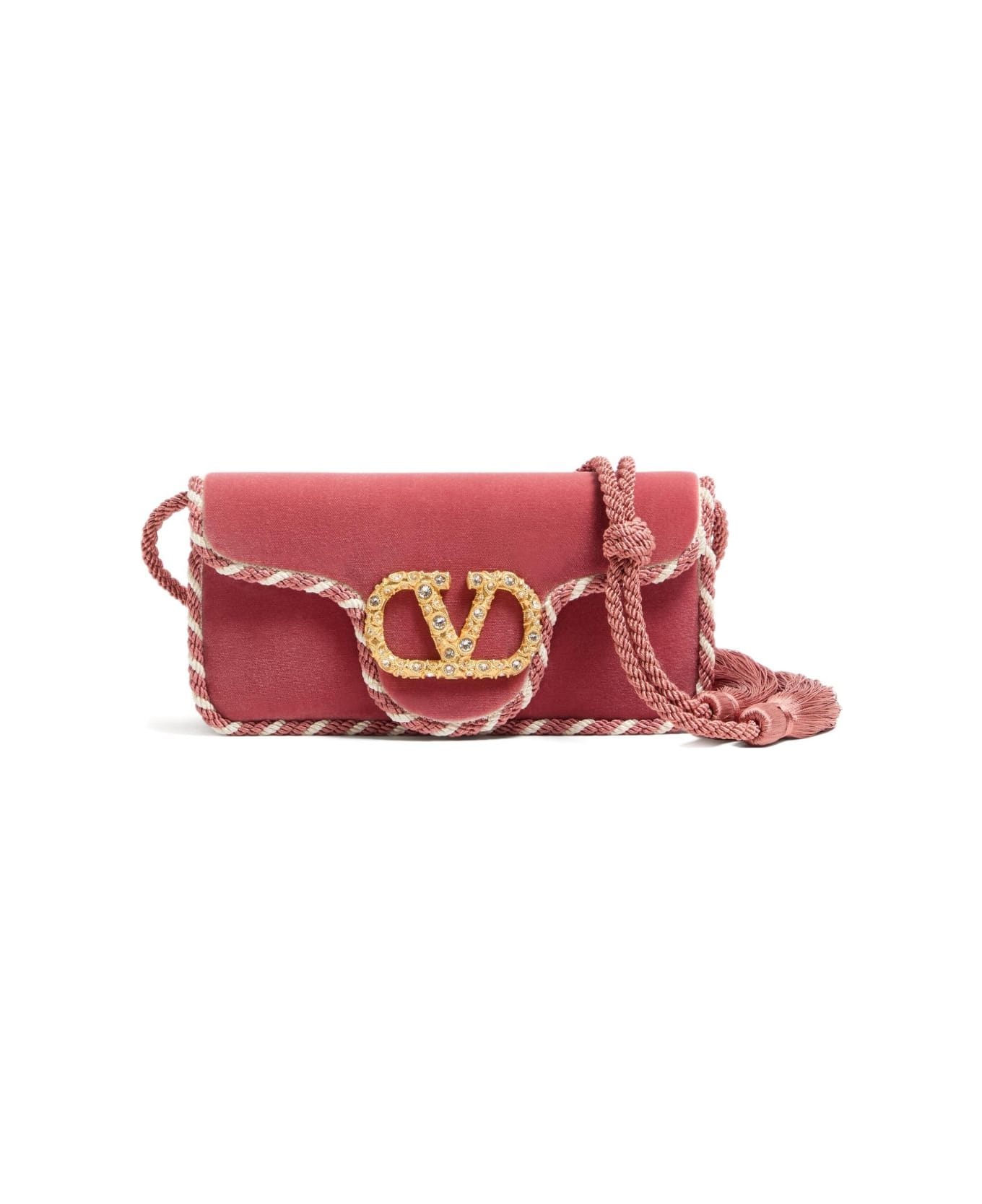 Valentino Garavani Loco' Velvet Clutch - Pink