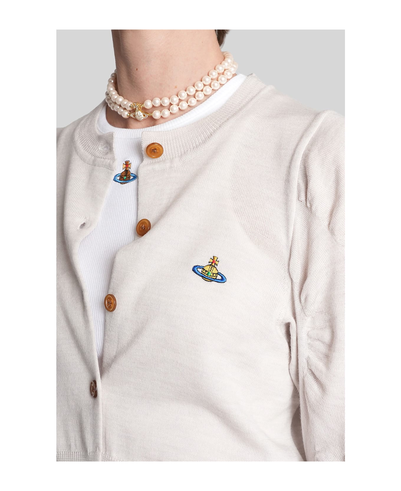 Vivienne Westwood Eli Cardigan In Grey Wool - grey