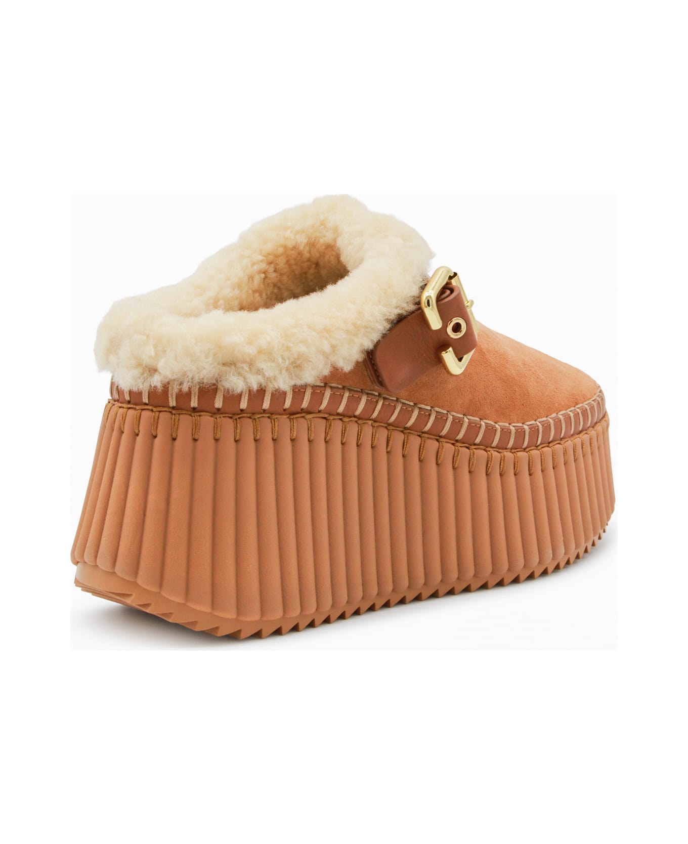 Chloé Brown Leather Sandals - POTTERY BROWN