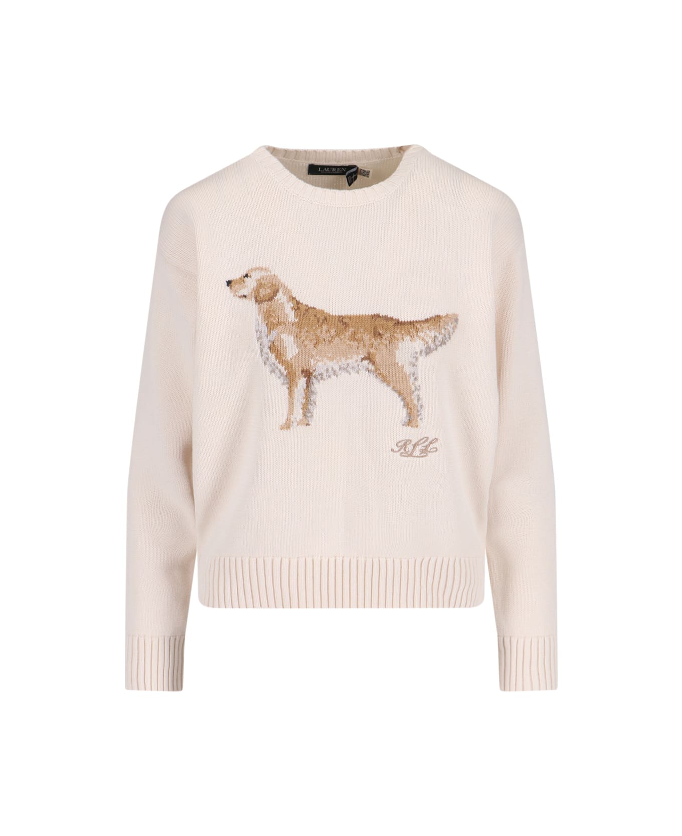 Ralph Lauren 
golden Retriever
 Inlaid Sweater - Cream
