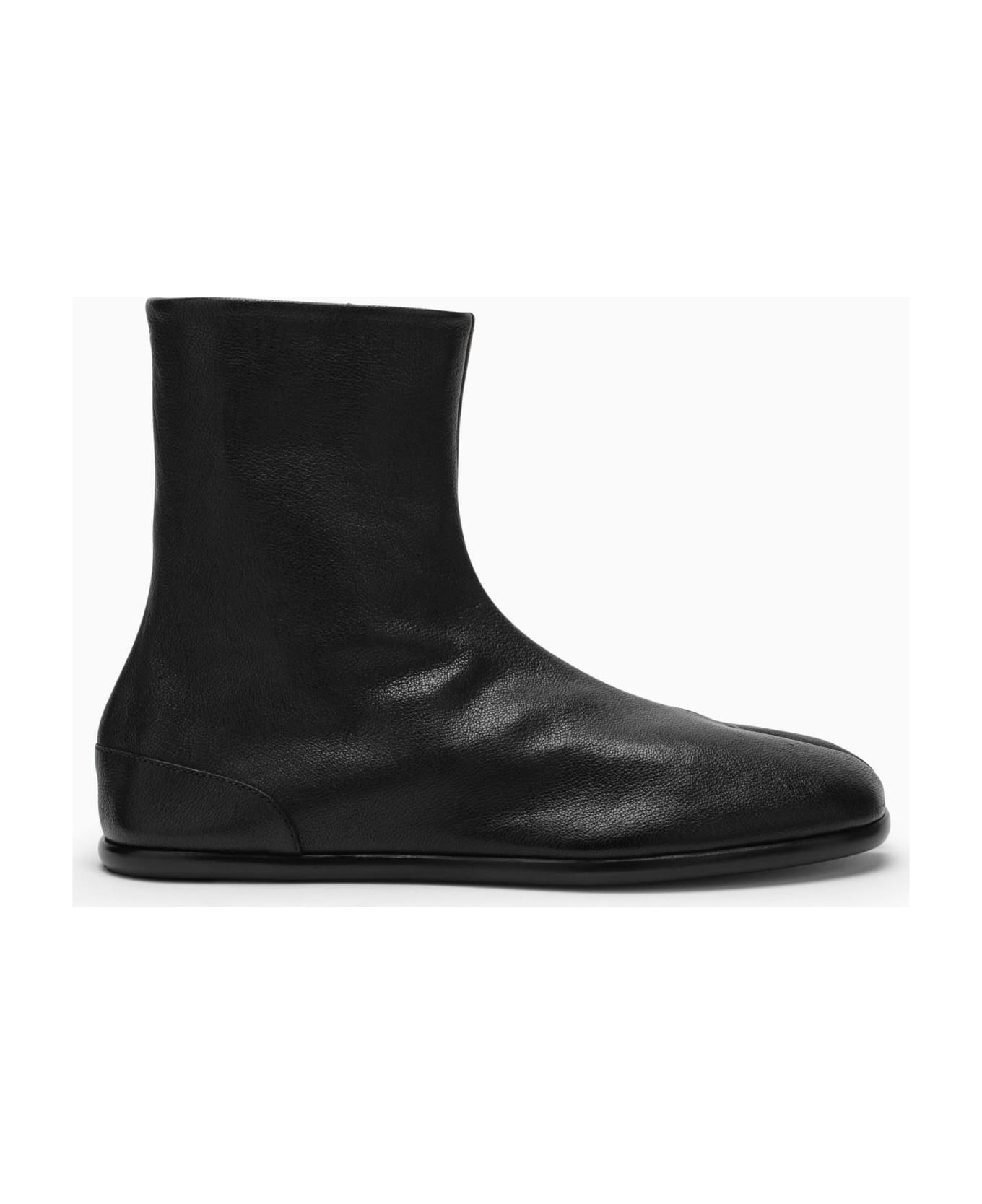 Maison Margiela Tabi Black Leather Boot - BLACK (Black)