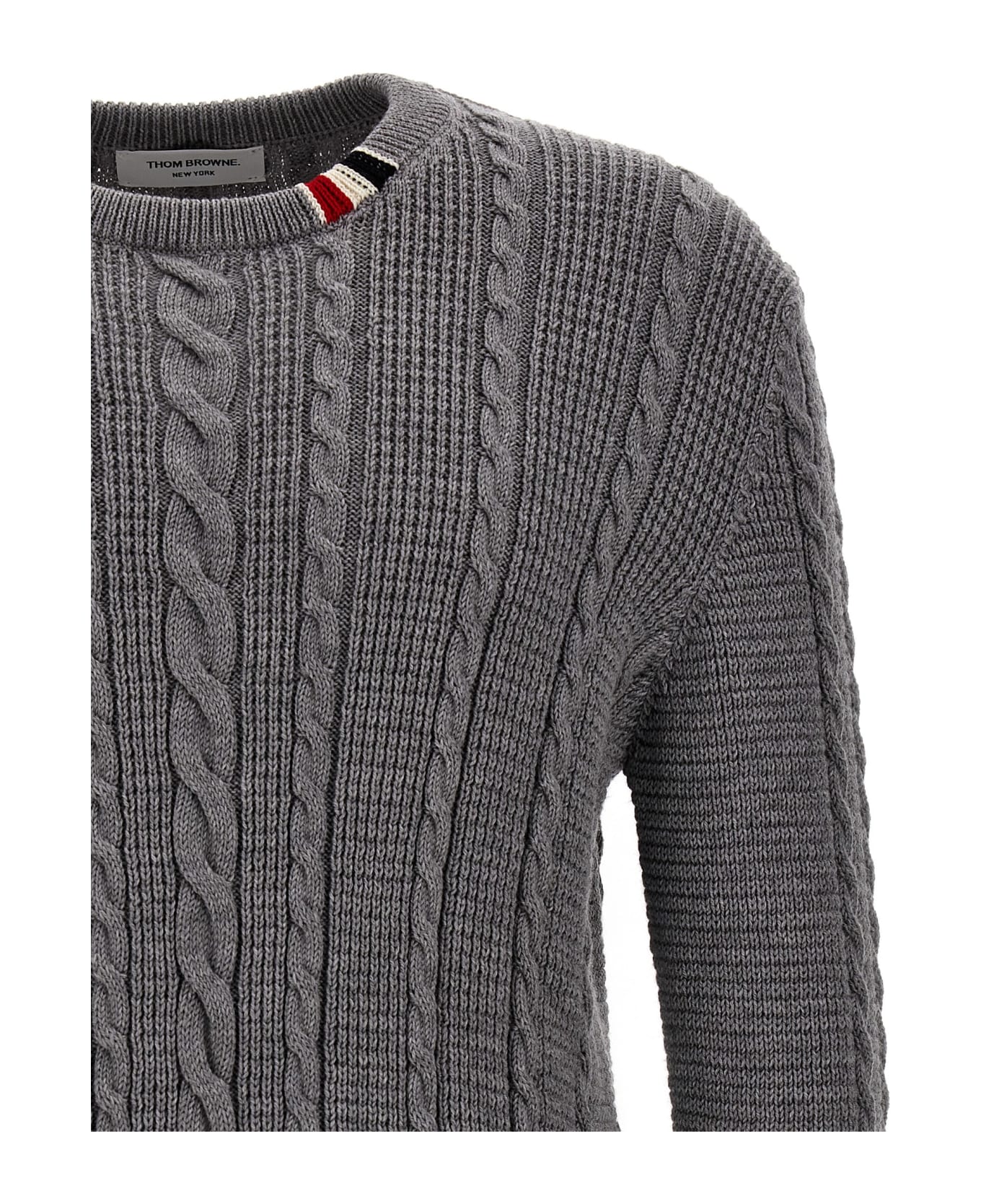 Thom Browne 'cable' Sweater - Gray