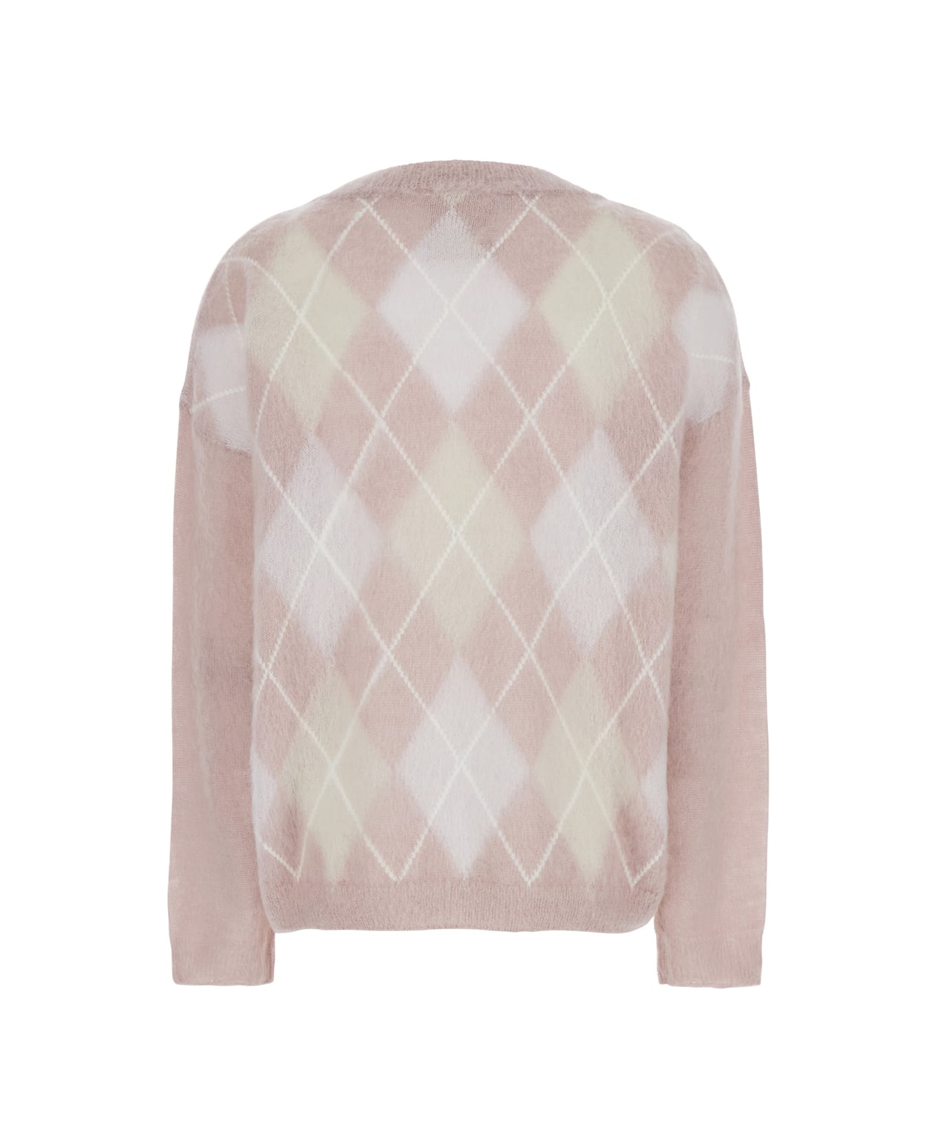 SEMICOUTURE Argyle Roud Neck Pull - Pink