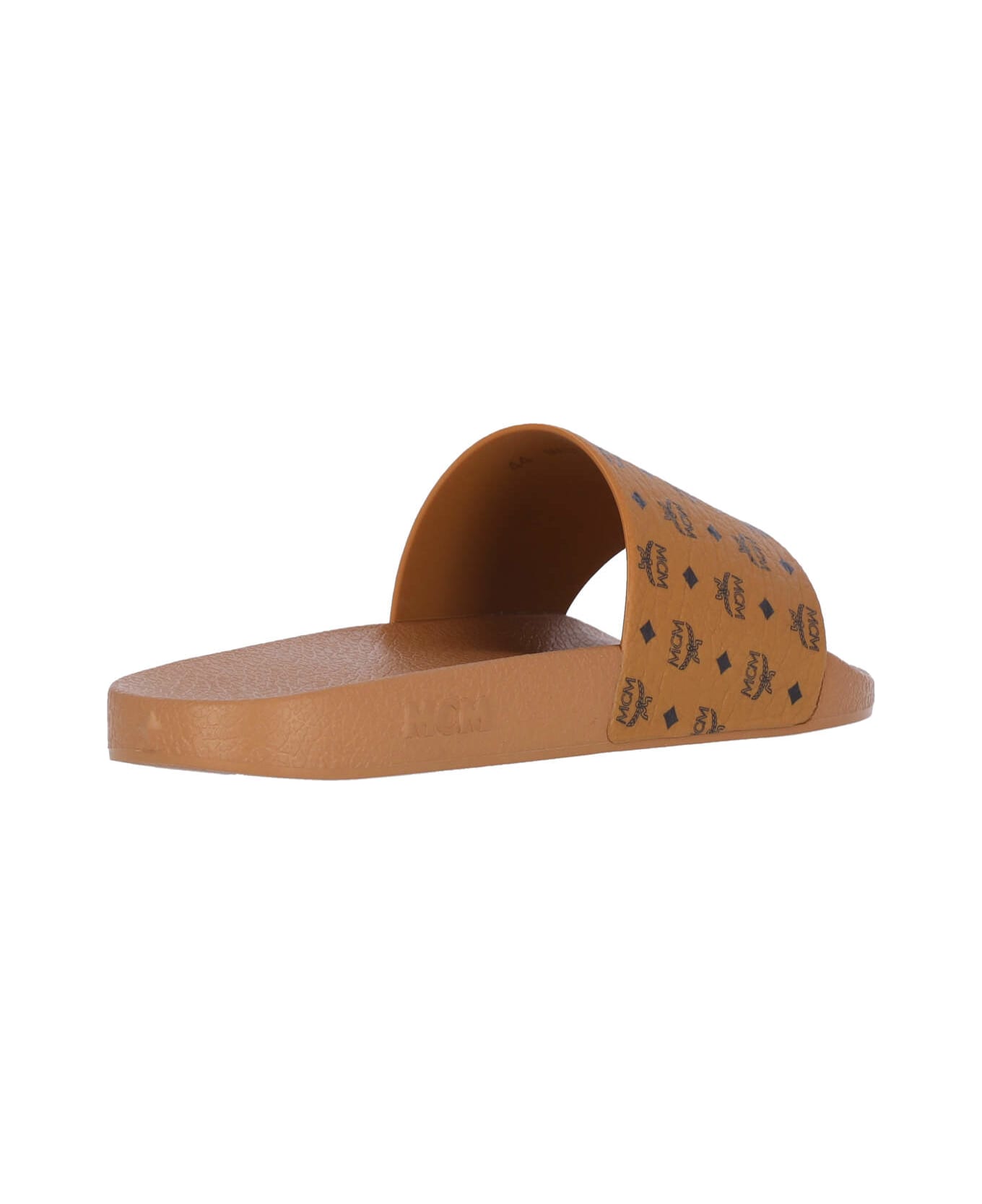 MCM Monogram Slide Sandals - Brown