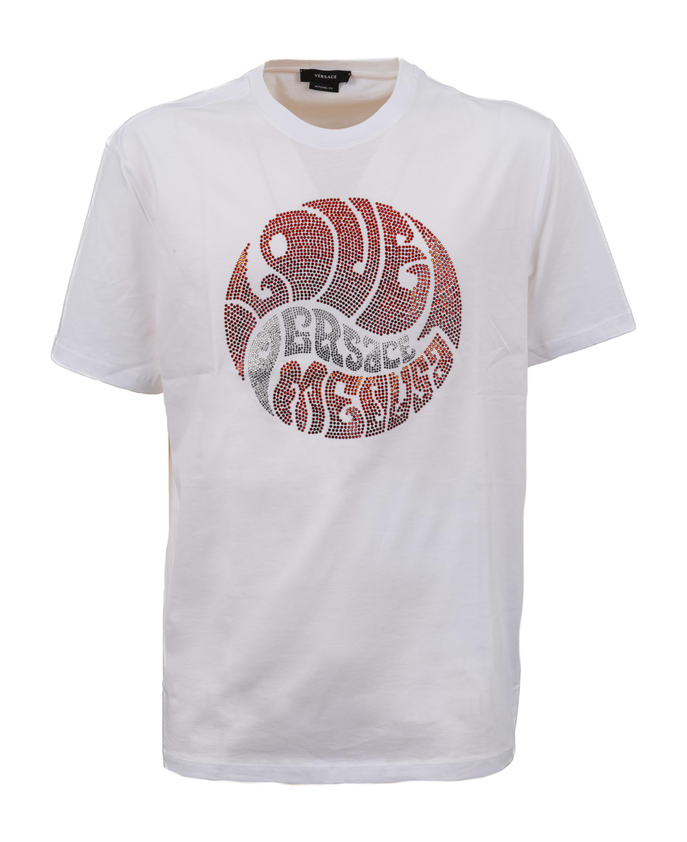 Versace Logo Print T-Shirt - WHITE/MULTICOLOR