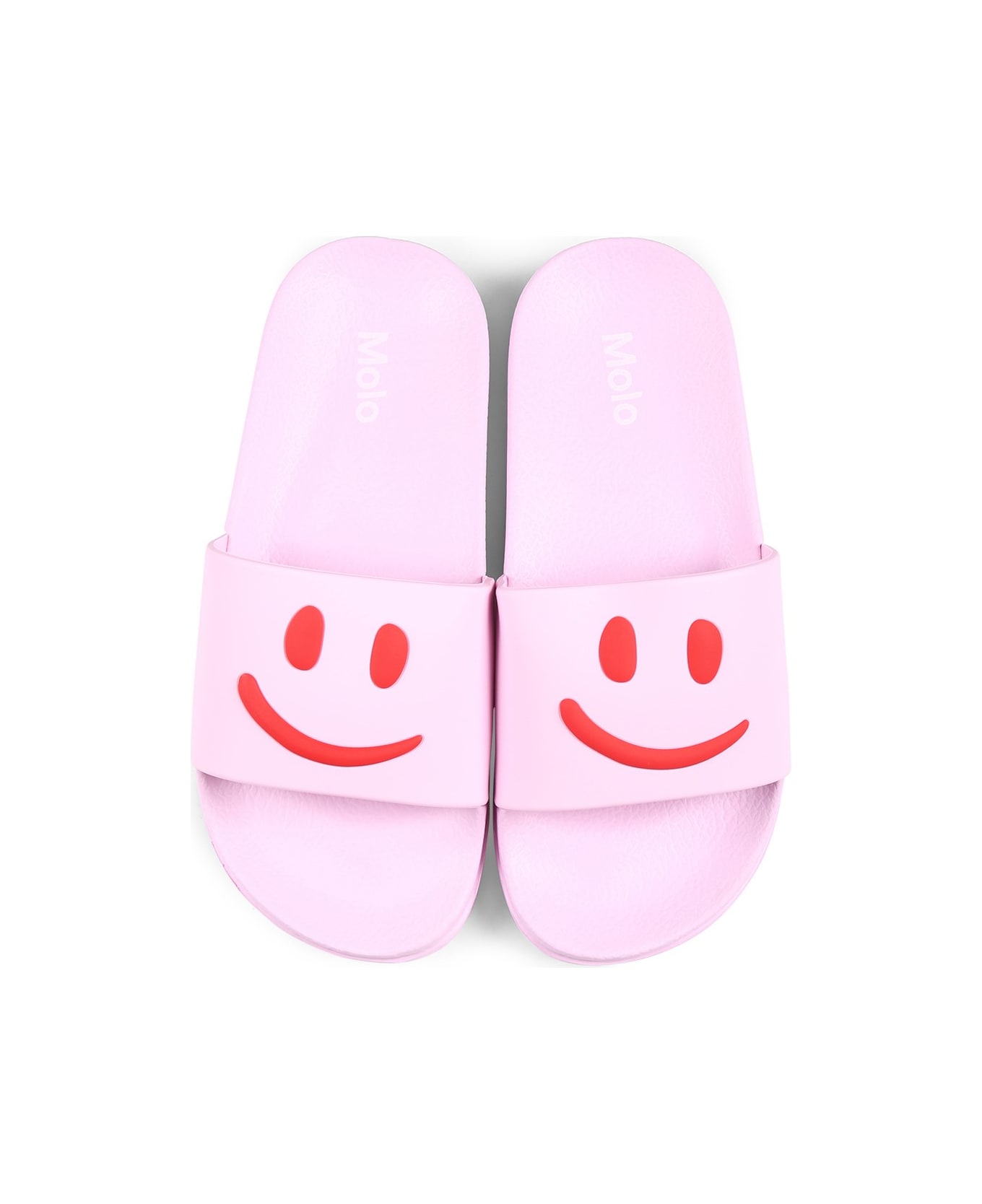 Molo Pink Slippers For Girl With Smiley - Pink
