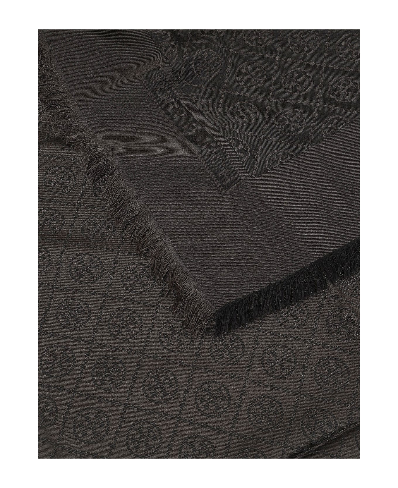 Tory Burch Scarf With Logo - Black