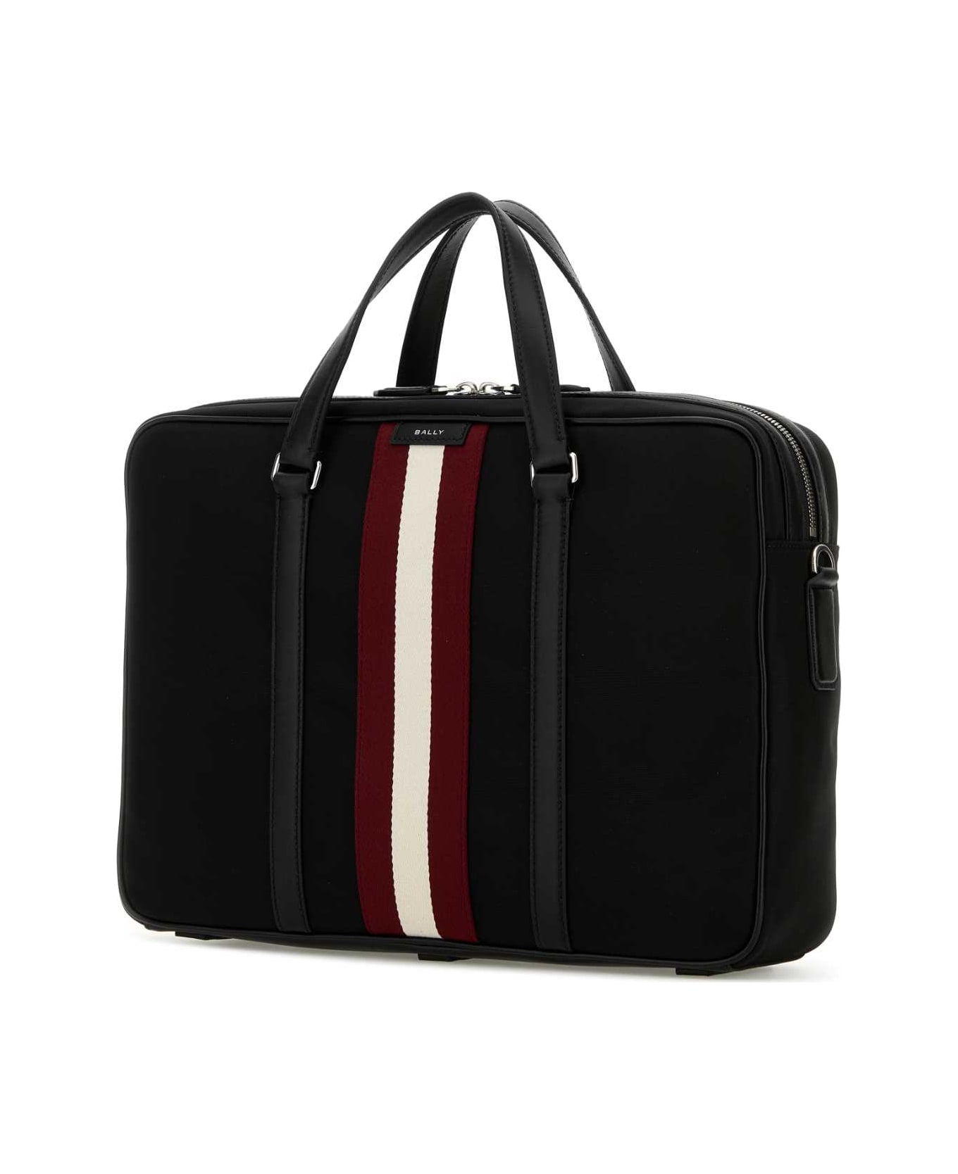 Bally Black Fabric Briefcase - Black