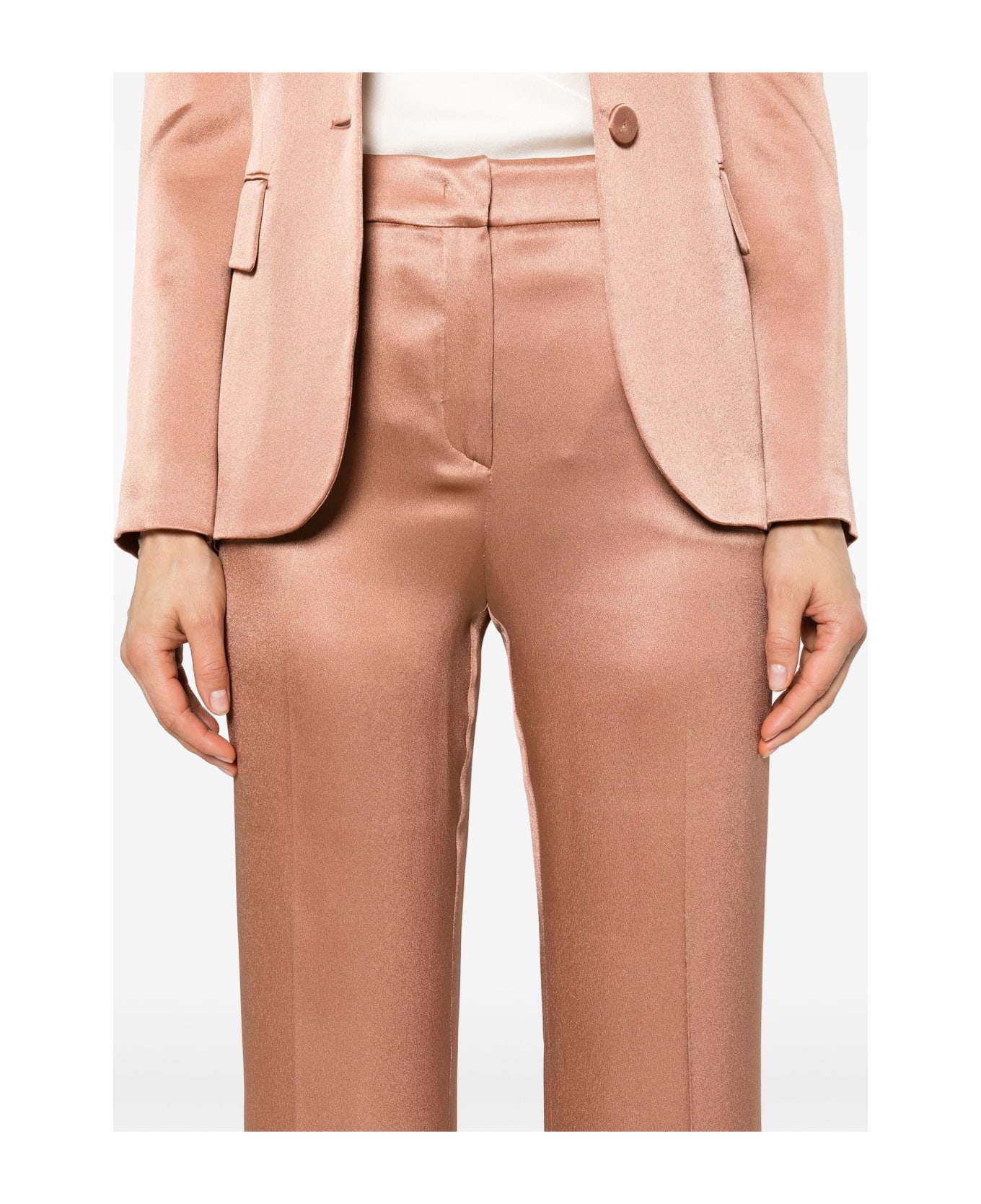 Alberta Ferretti Pink Satin Weave Trousers - Pink