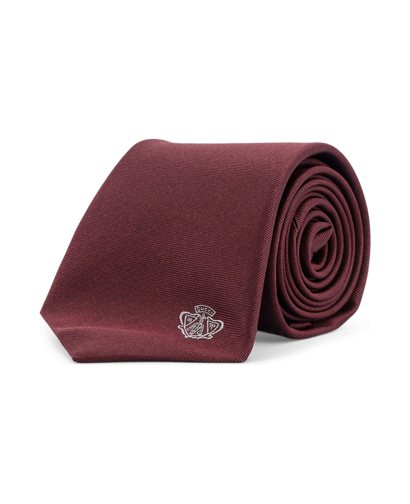 Gucci Silk Tie With Lord Detail - Bordeaux