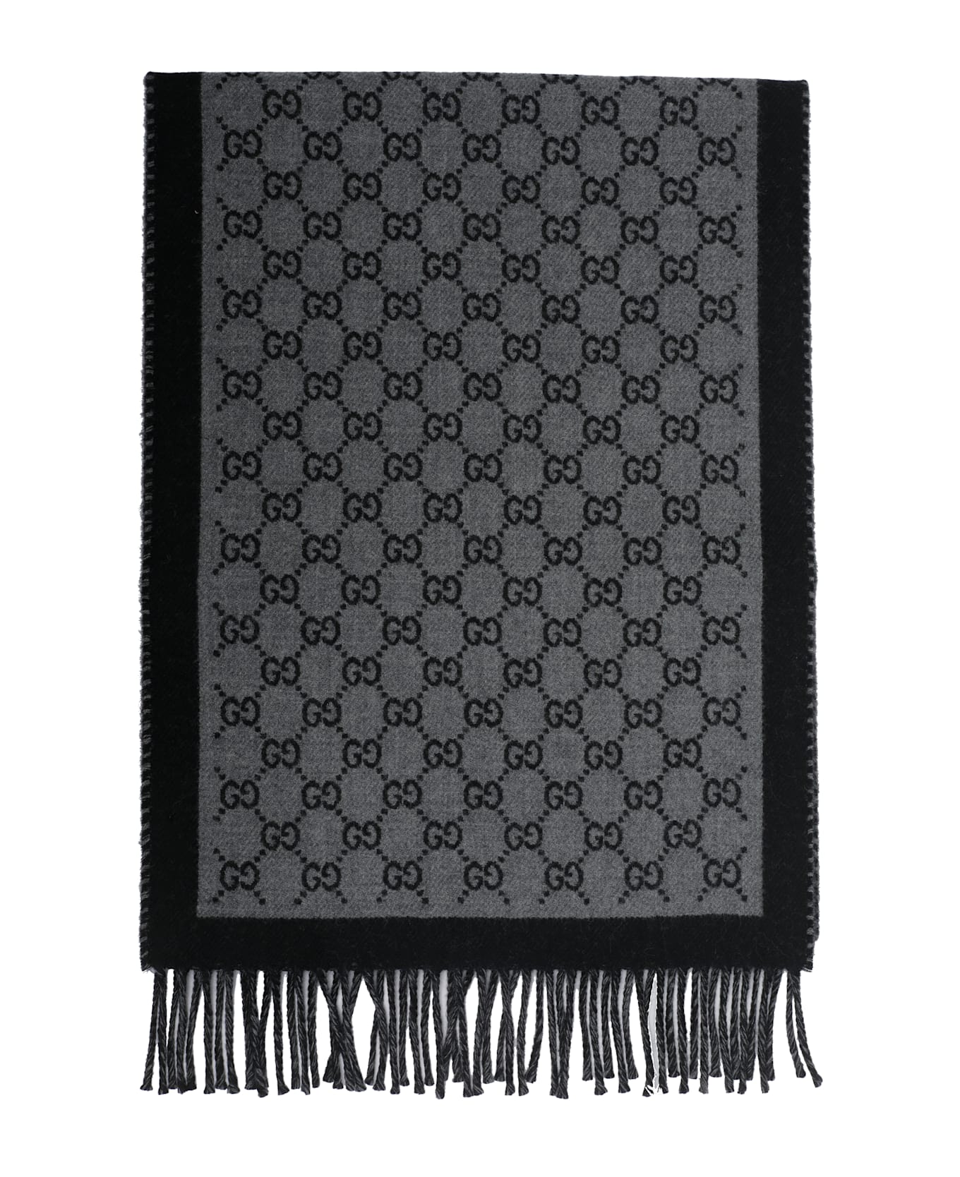 Gucci Gg Logo Scarf - Grey