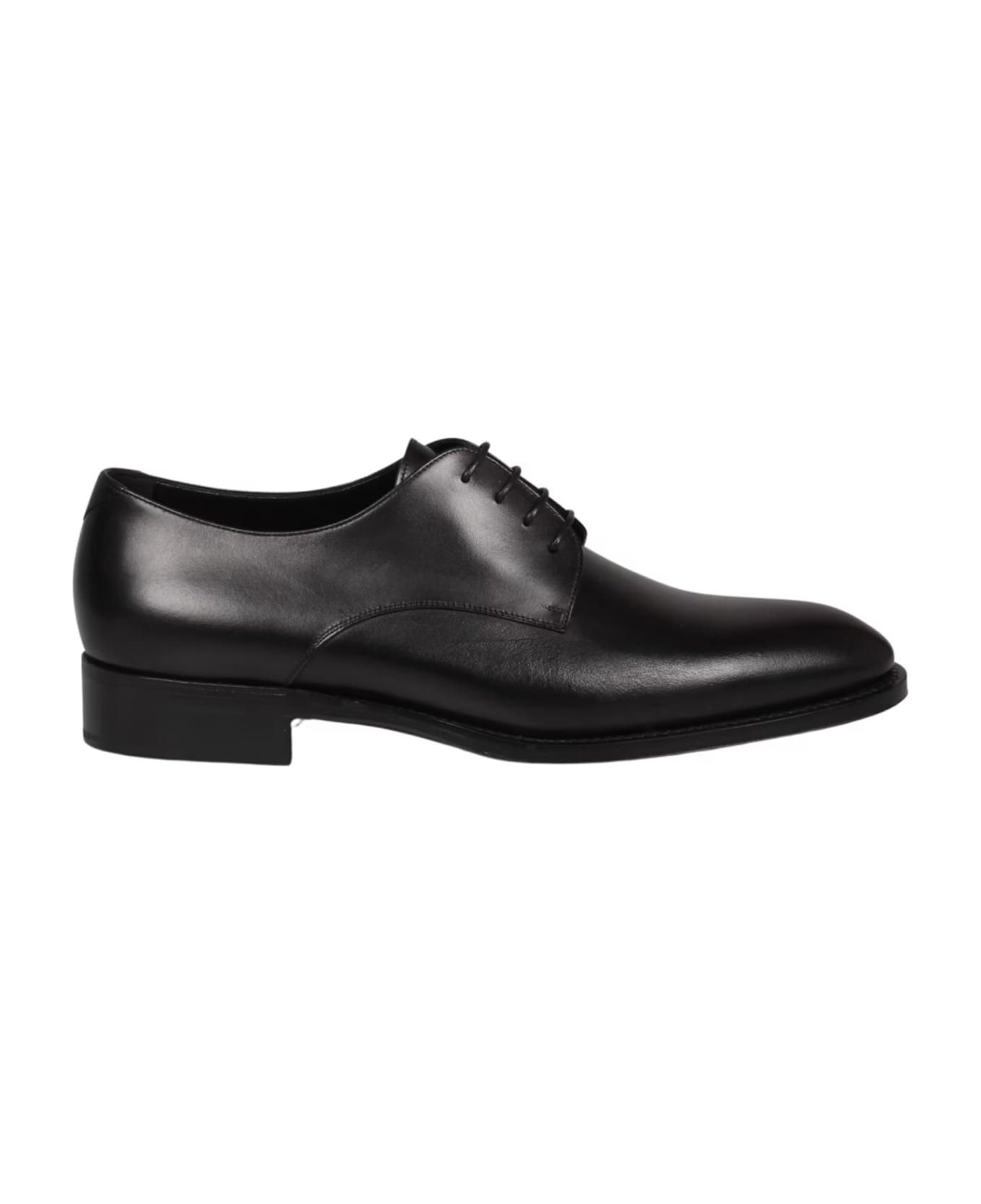 Saint Laurent Adrien Leather Derbies - Black