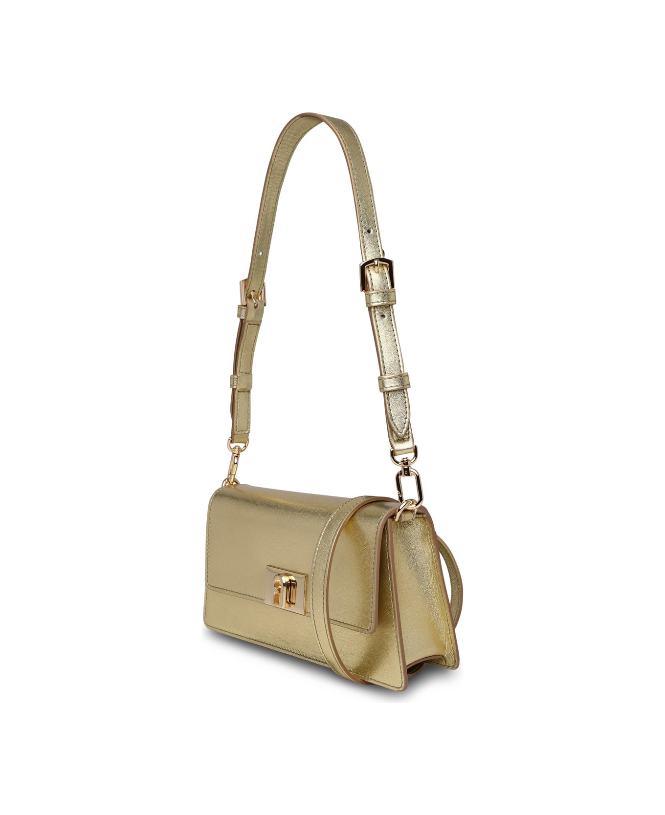 Furla Zoe Mini Crossbody Bag In Gold Leather - Gold ショルダーバッグ