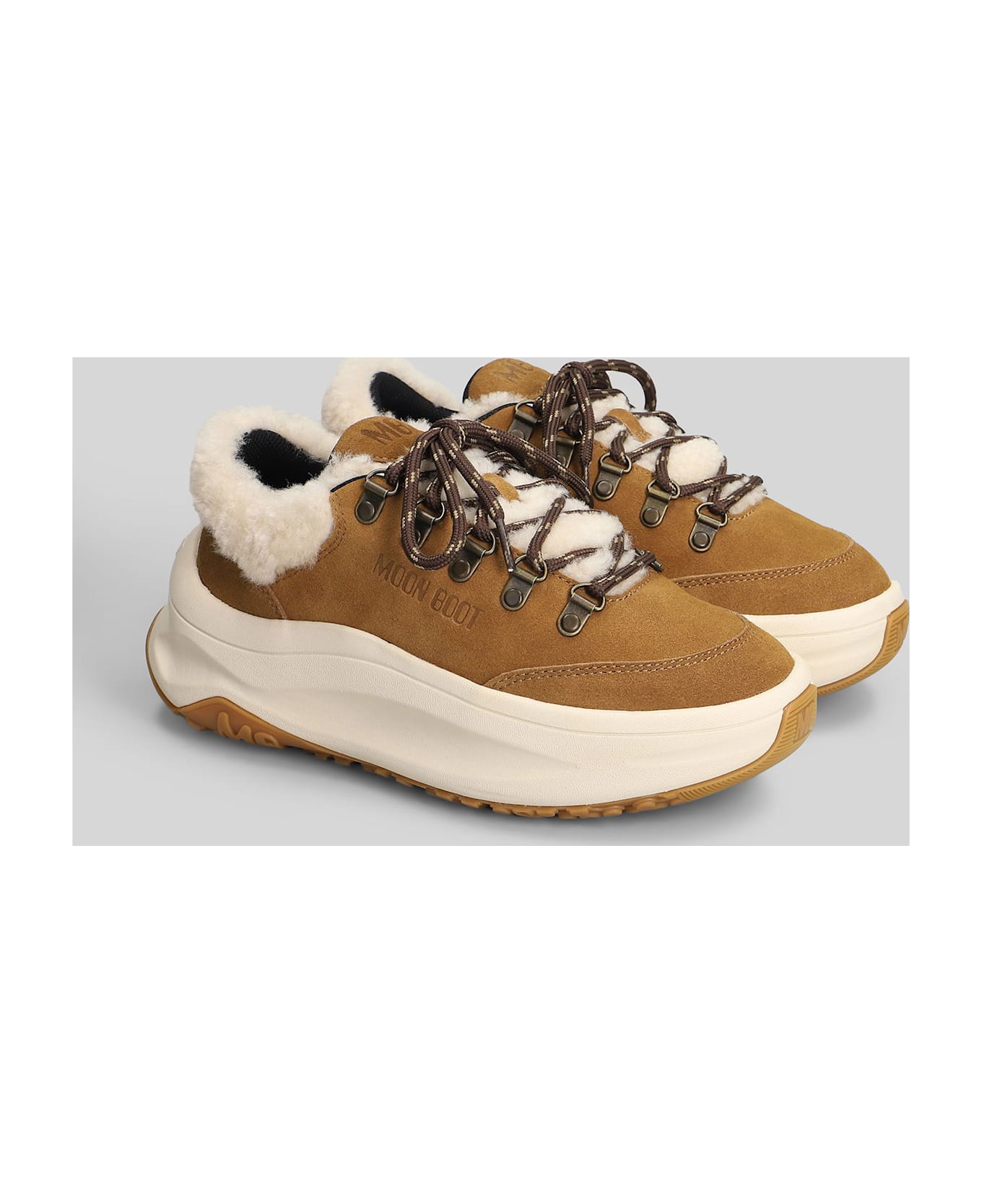Moon Boot Mb Moon247 City Sneakers In Brown Suede - brown