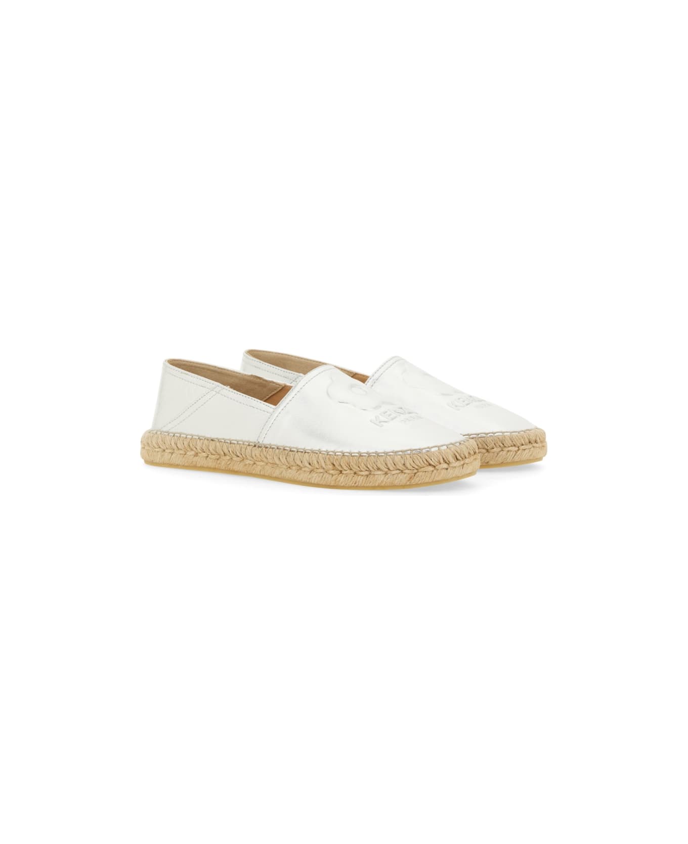 Kenzo Leather Espadrilles - SILVER フラットシューズ