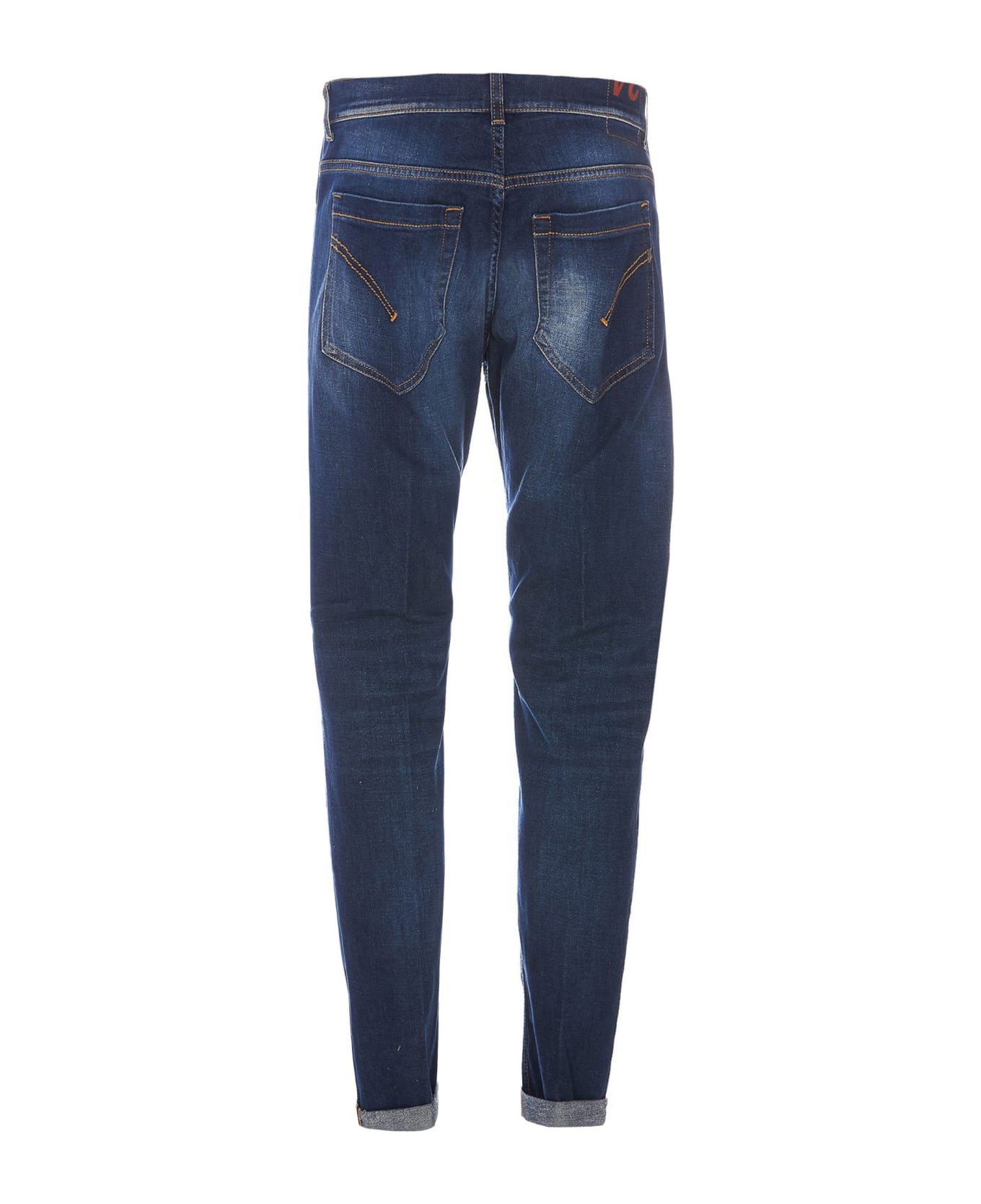 Dondup Blue Cotton Blend Mid-rise Slim-fit Jeans