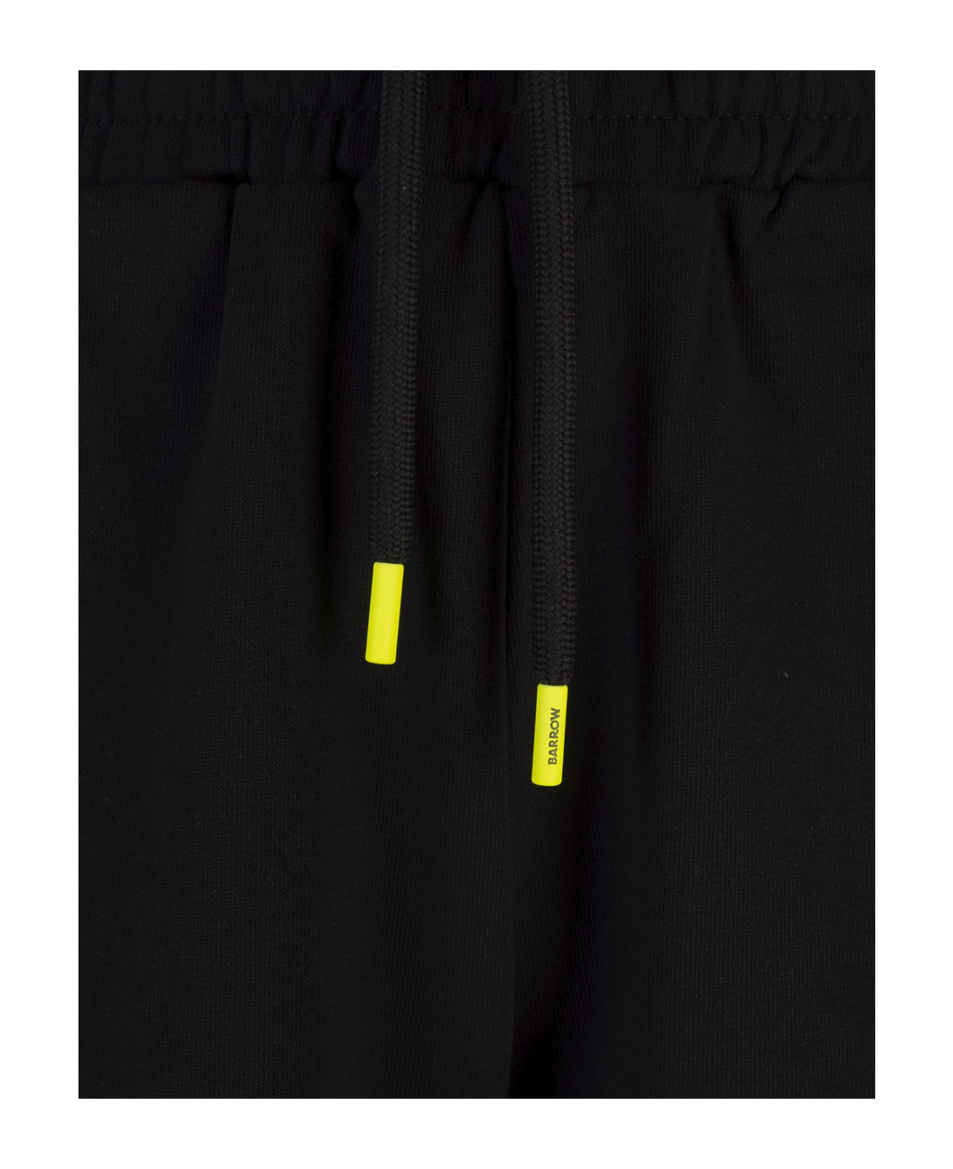 Barrow Black Bermuda Shorts With Contrast Lettering Logo - Black ショートパンツ