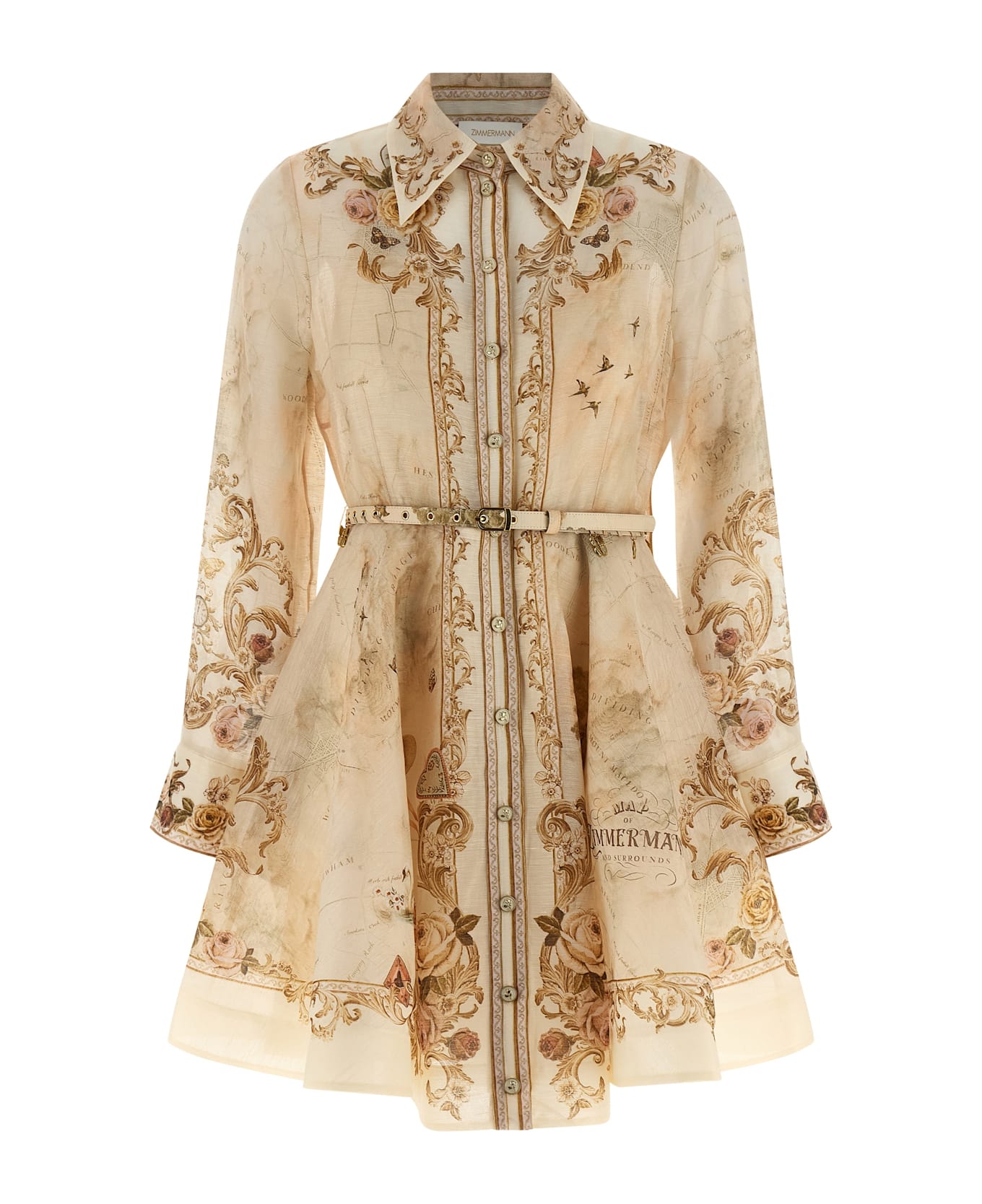 Zimmermann 
memento Buttoned
 Dress - Beige