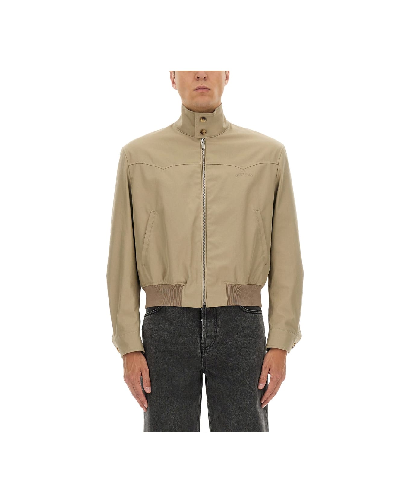 Alexander McQueen Harrington Cropped Jacket - BEIGE