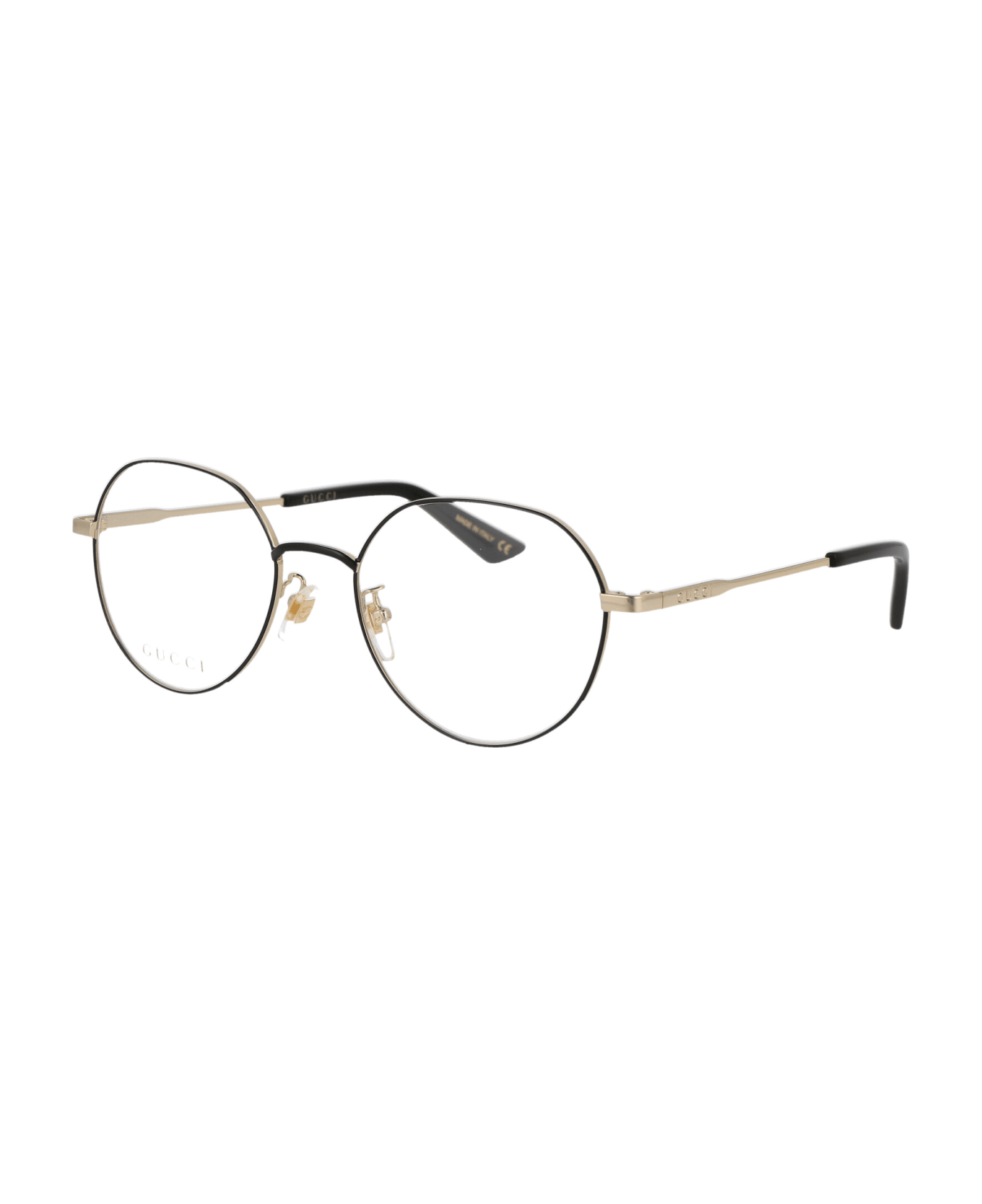 Gucci Eyewear Gg1232oa Glasses - 001 BLACK GOLD TRANSPARENT