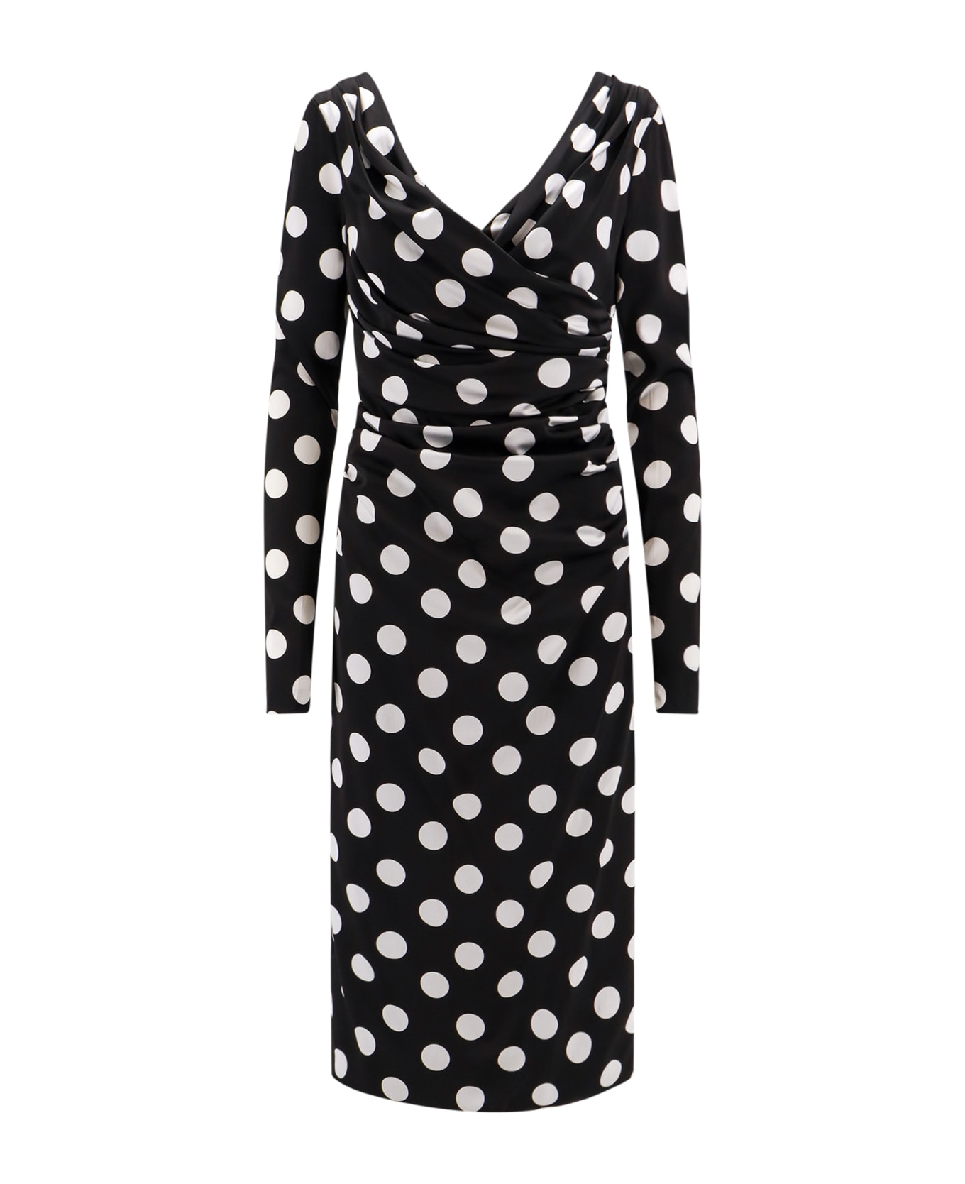 Dolce & Gabbana Polka-dots Viscose Dress - Black