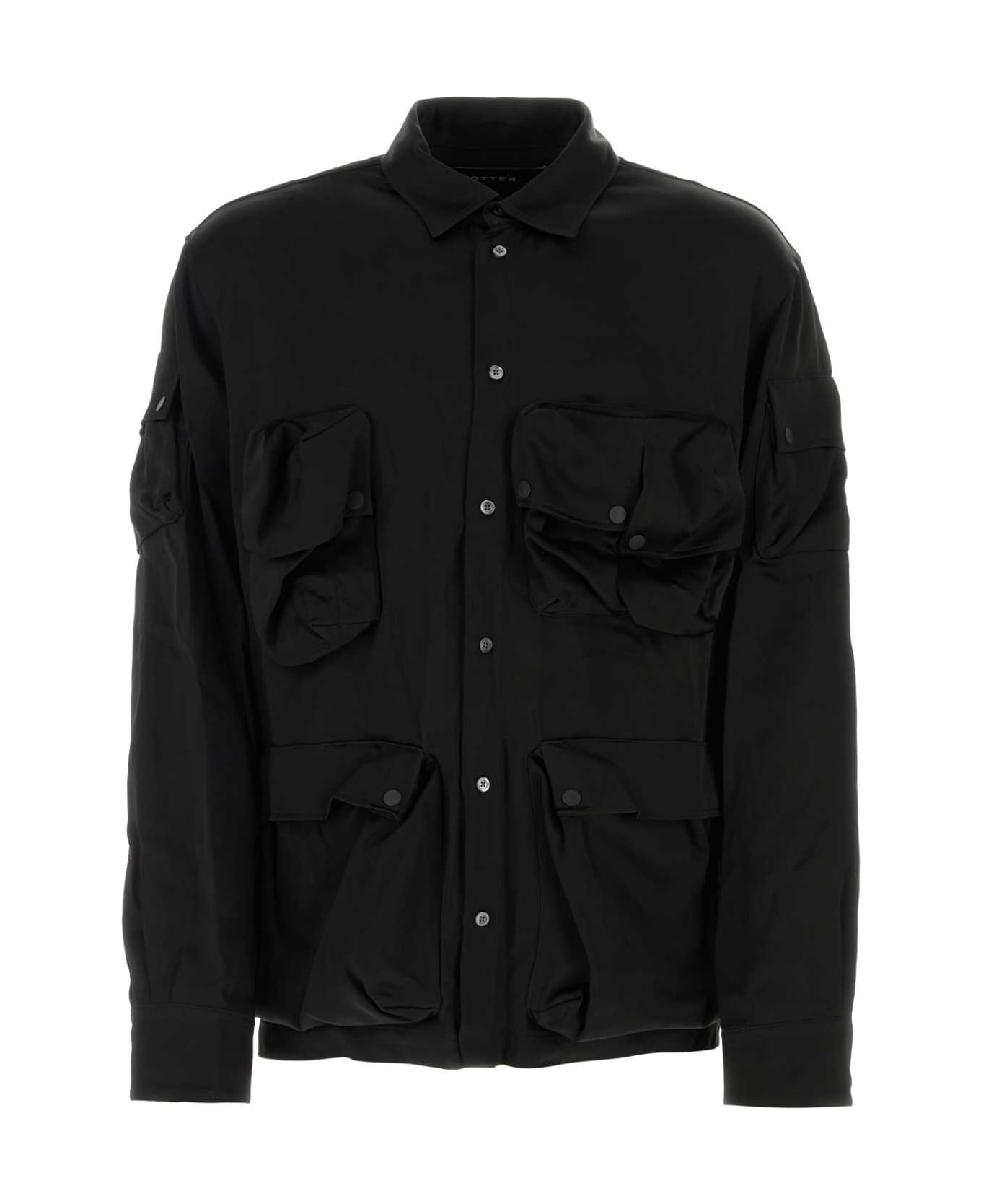 Botter Black Satin Shirt - CREPE SATIN BLACK シャツ