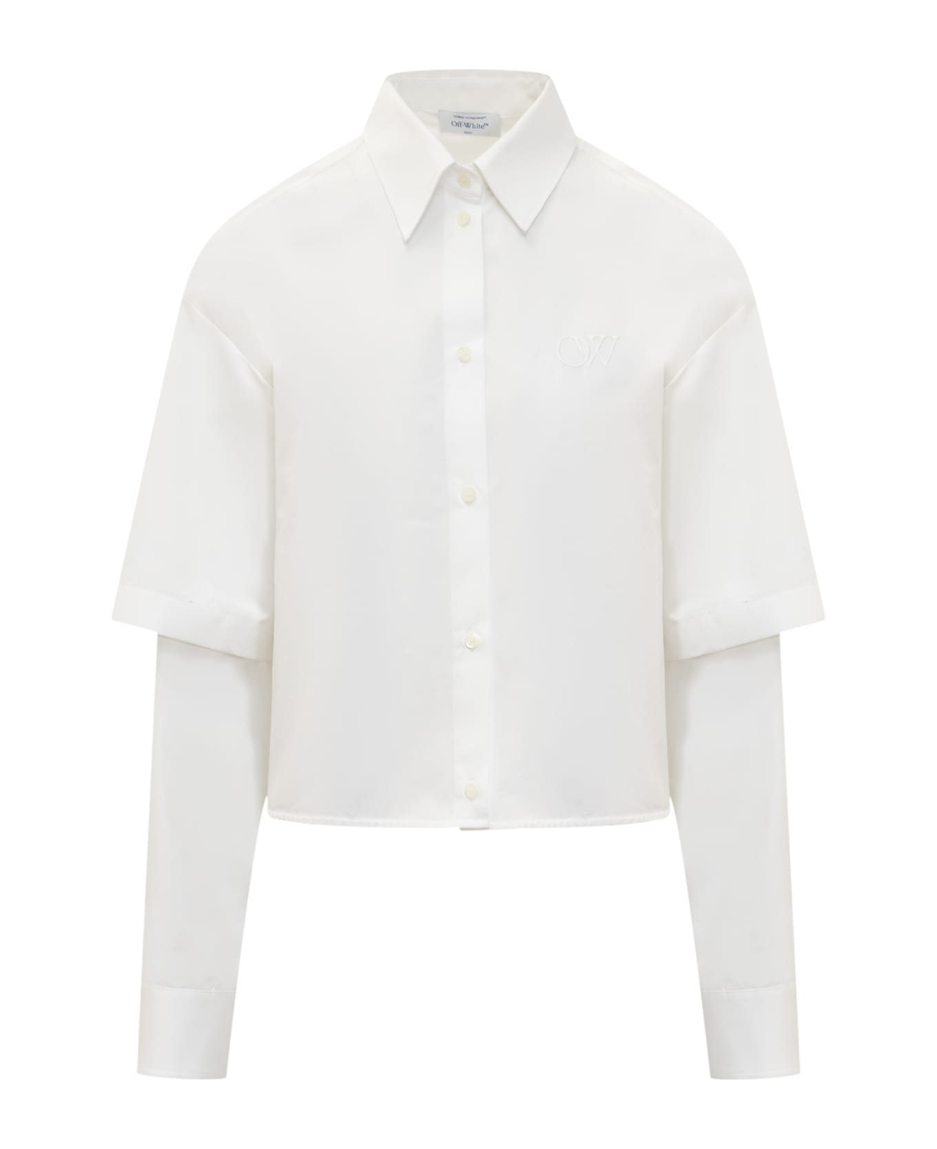 Off-White Poplin Bookish Baseball Shirt - WHITE