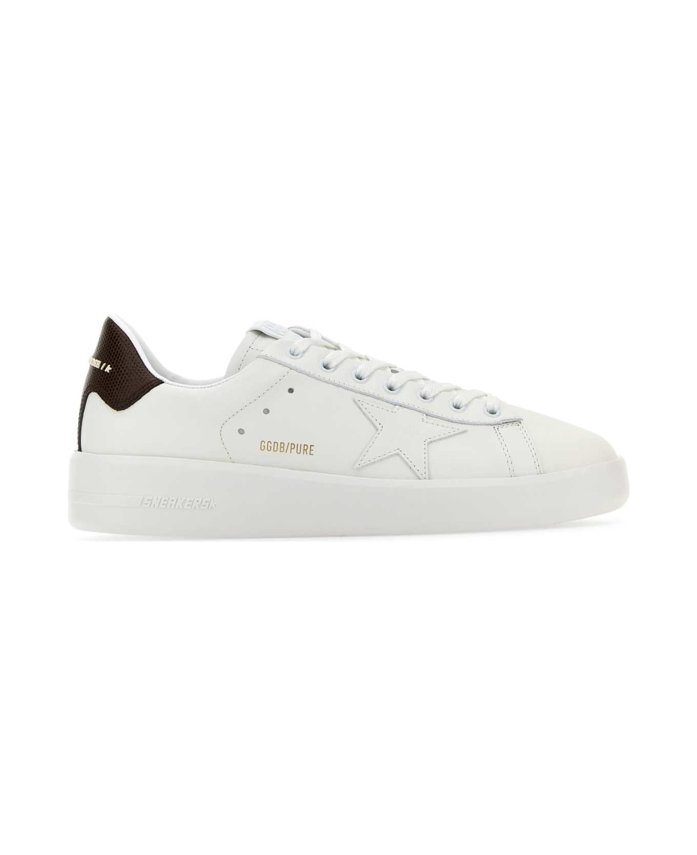 Golden Goose White Leather Pure New Sneakers - WHITEBURGUNDY