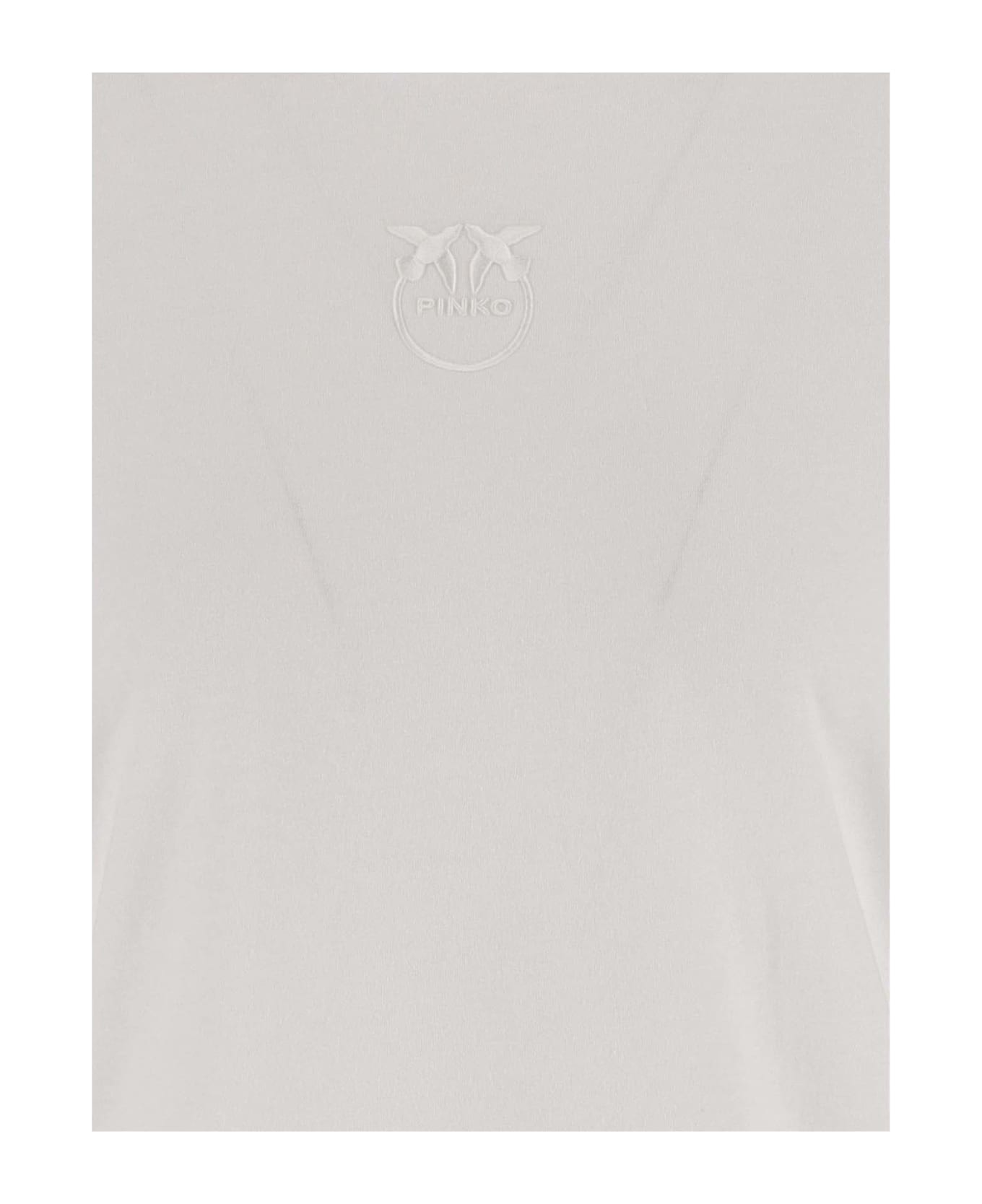 Pinko Cotton T-shirt With Logo - Bianco