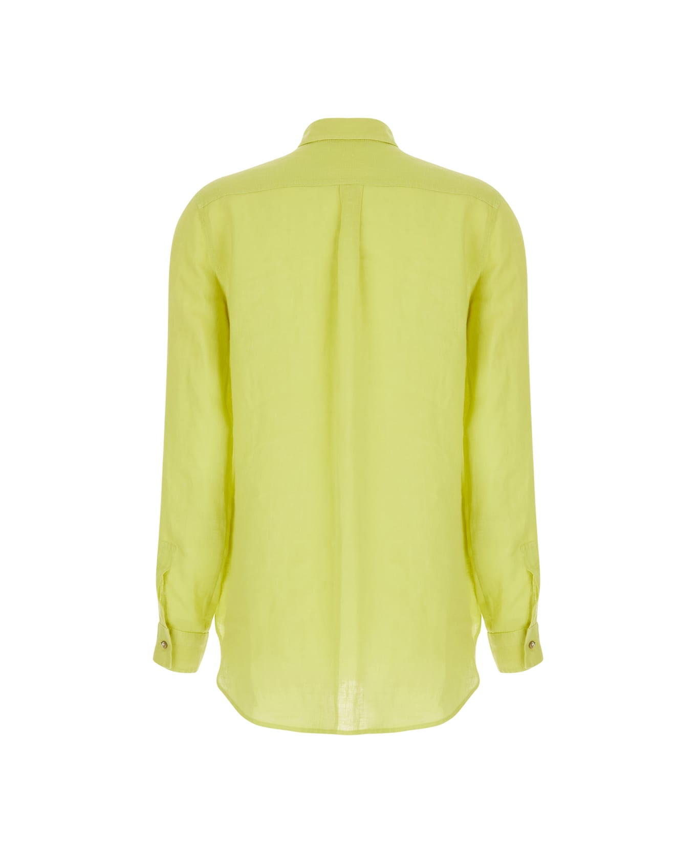 Antonelli Yellow Shirt With Buttons In Linen Woman - Yellow