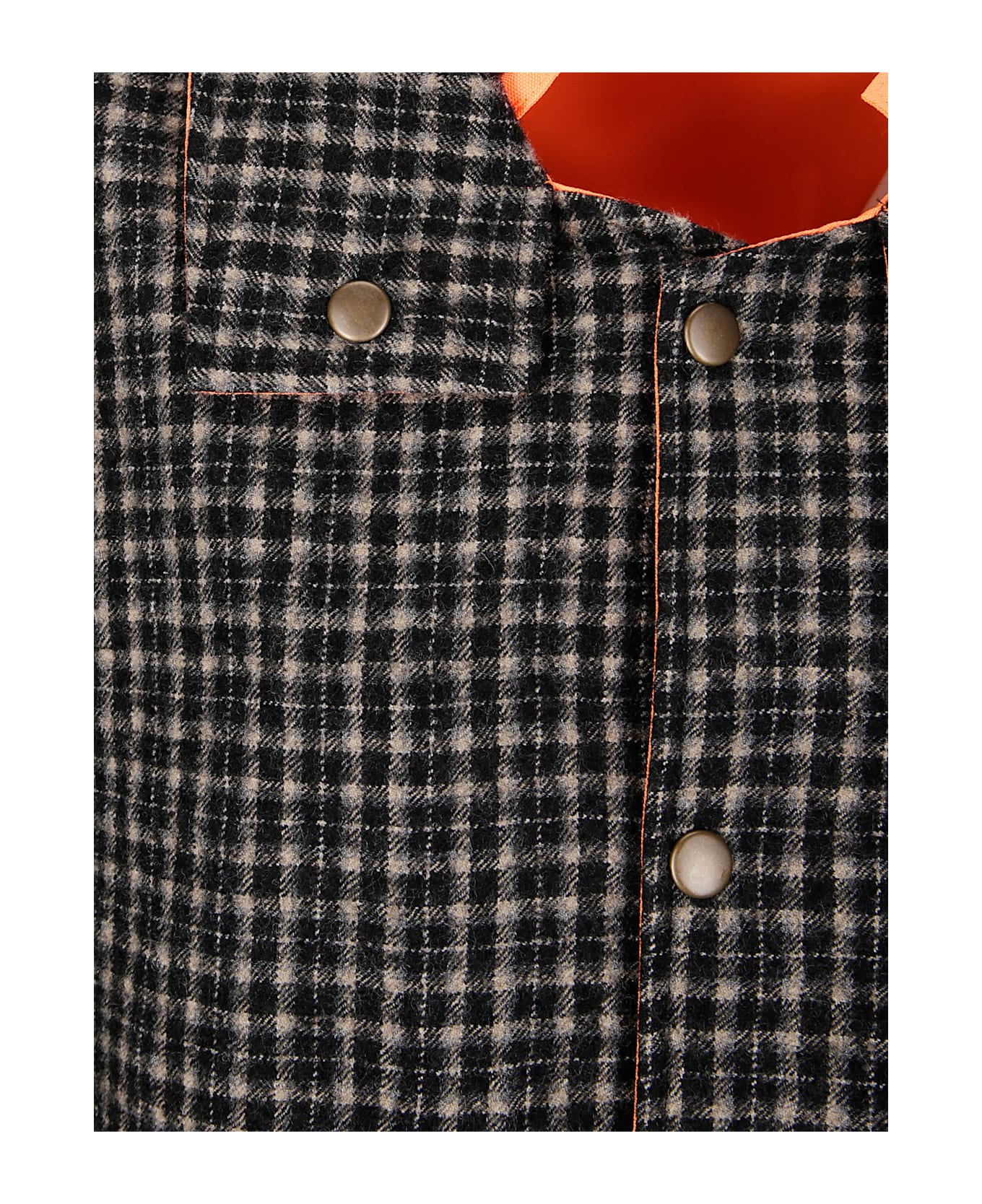 Maison Margiela Orange Fluo Cropped Reversable Jacket - Orange Fluo/Black Check