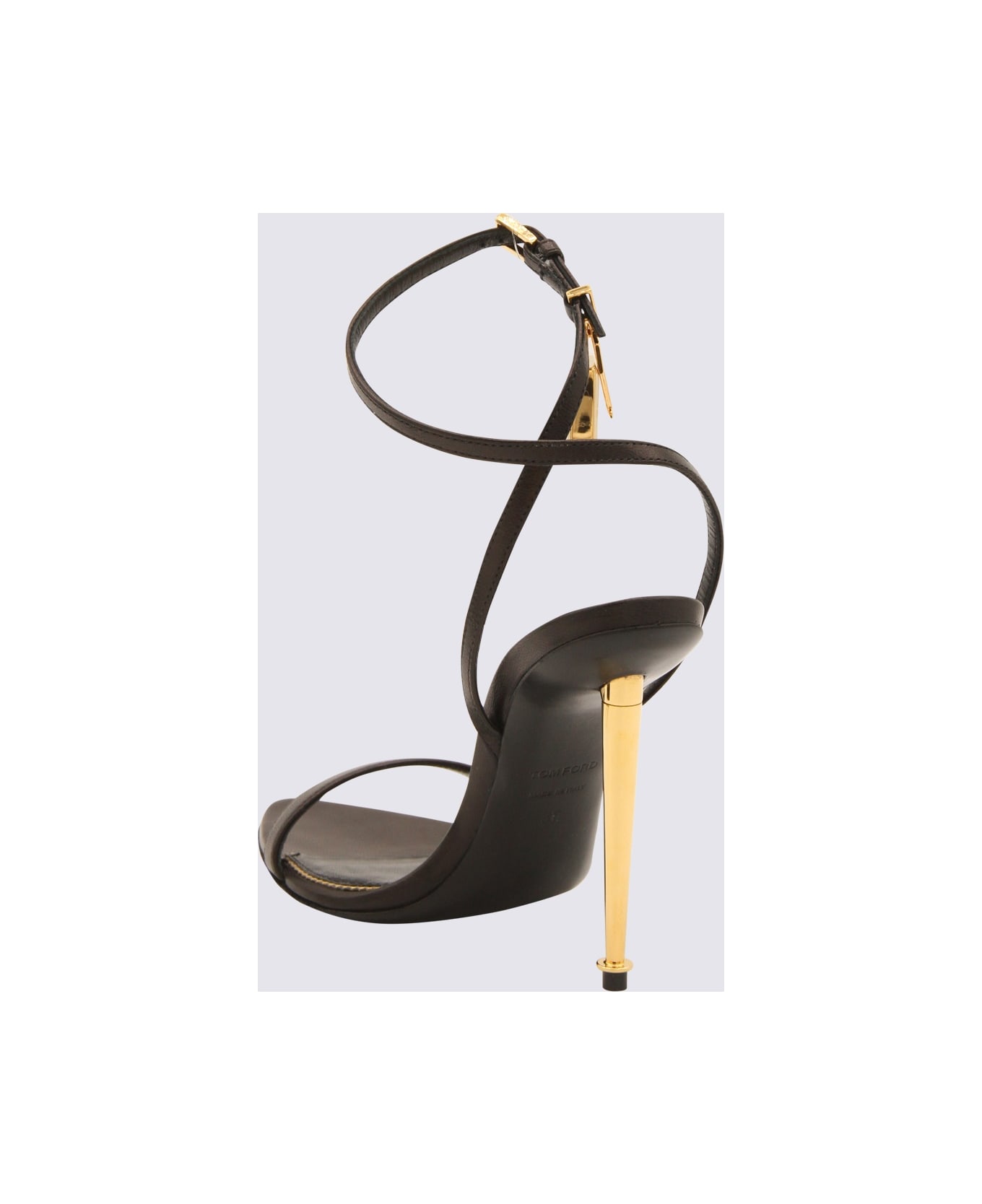 Tom Ford Black Leather Padlock Sandals - Black