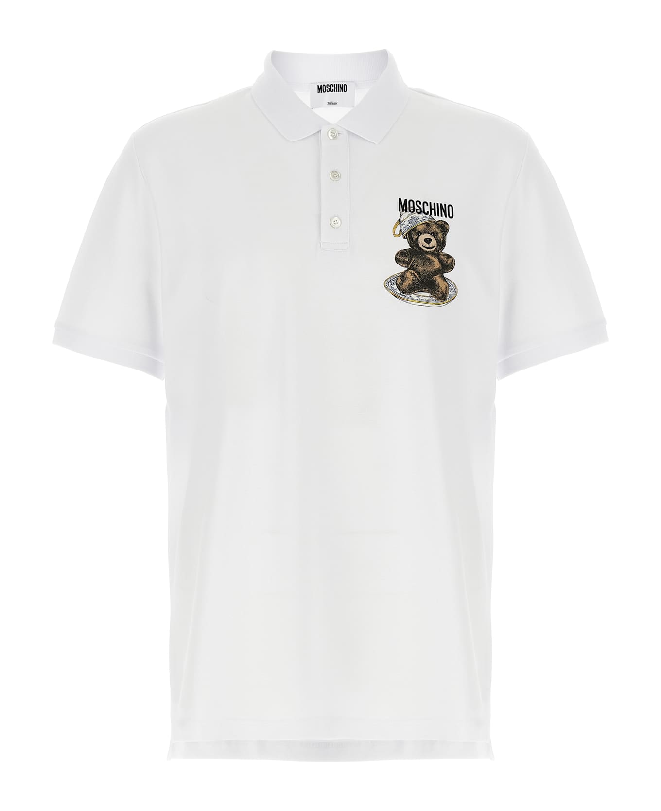 Moschino Press Polo Shirt - White