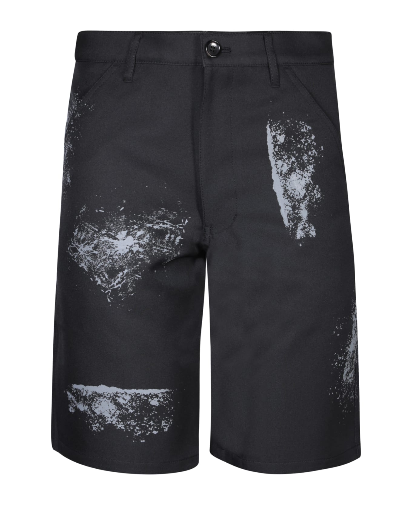 Comme des Garçons Shirt Hand Print Black Bermuda Shorts - Black
