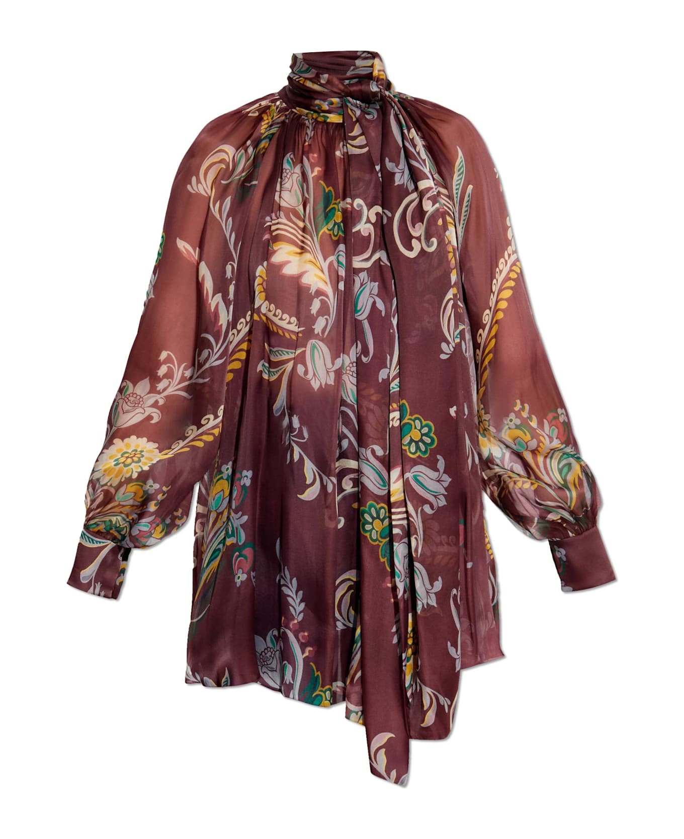 Etro Silk Top With Print - Burgundy