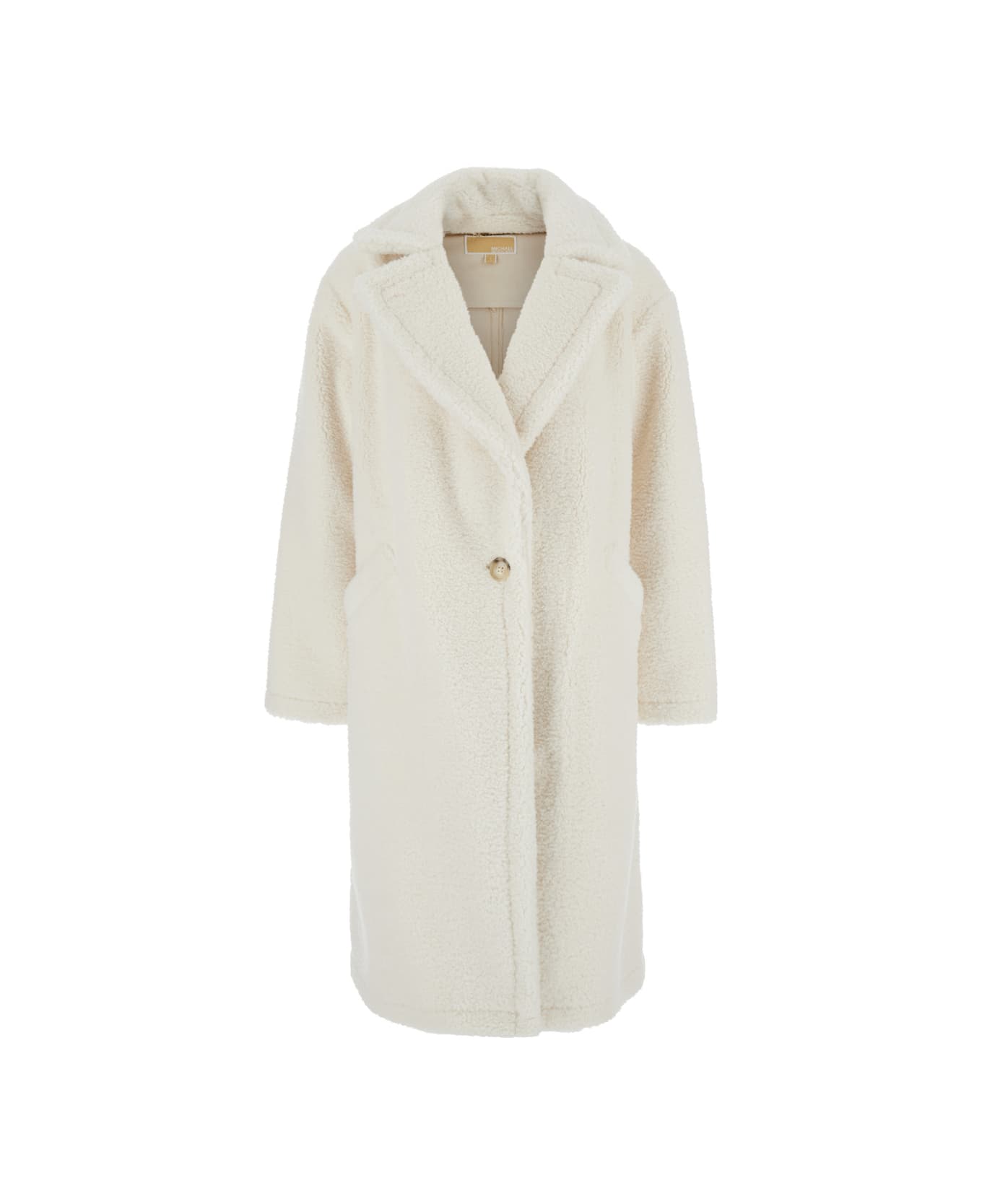 MICHAEL Michael Kors Oversized Teddy Shearling Coat - White