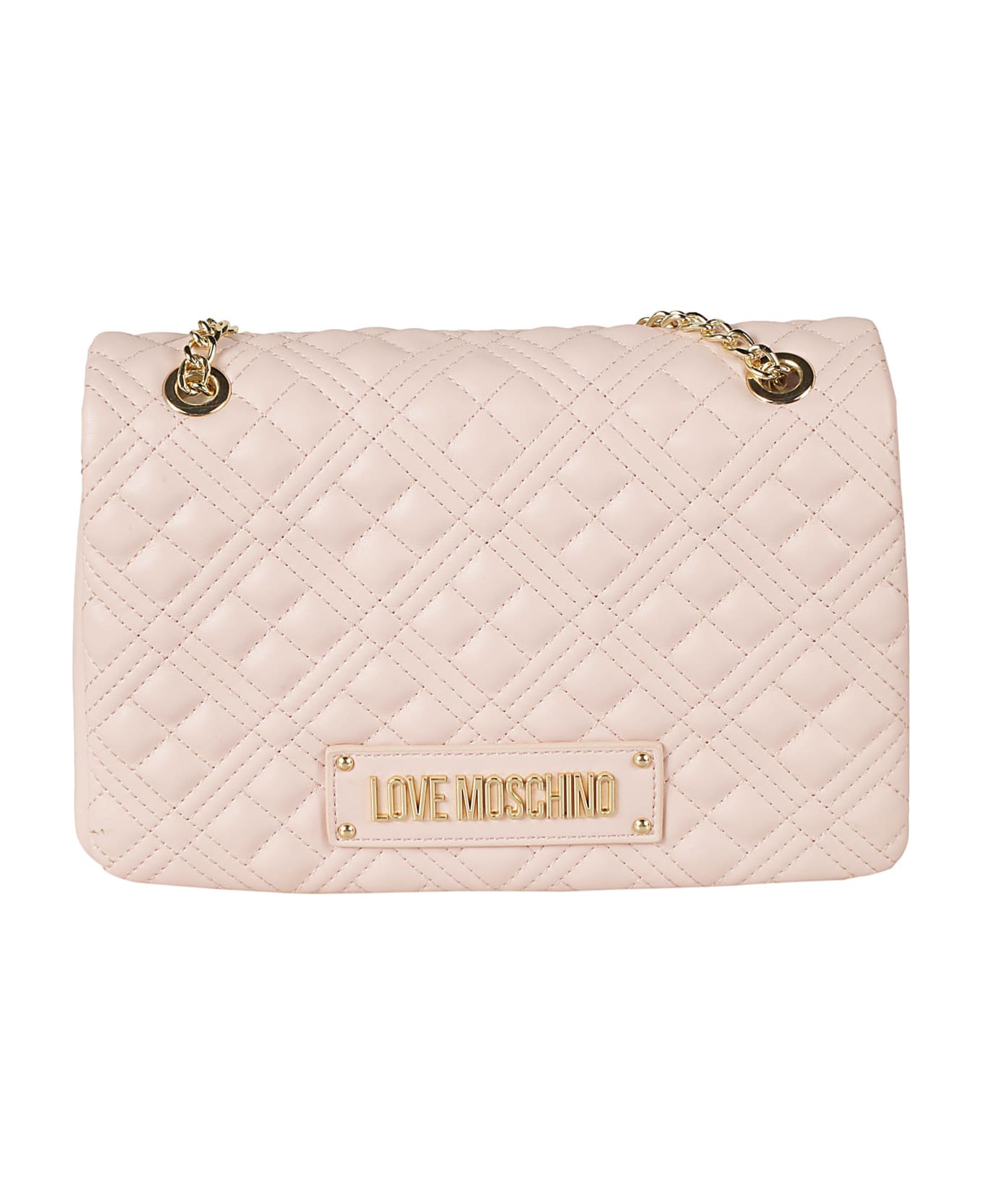Love Moschino Logo Embossed Quilted Chain Shoulder Bag - Powder ショルダーバッグ