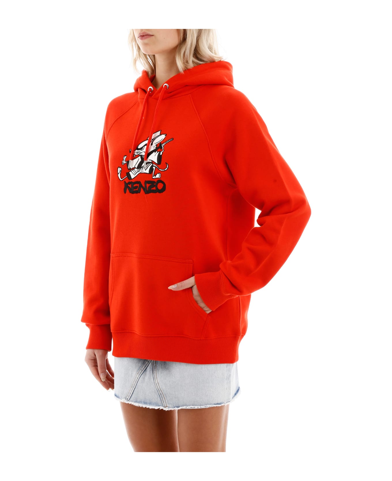 Kenzo Graphic Print Hooded Sweatshirt - ROUGE MOYEN (Red)