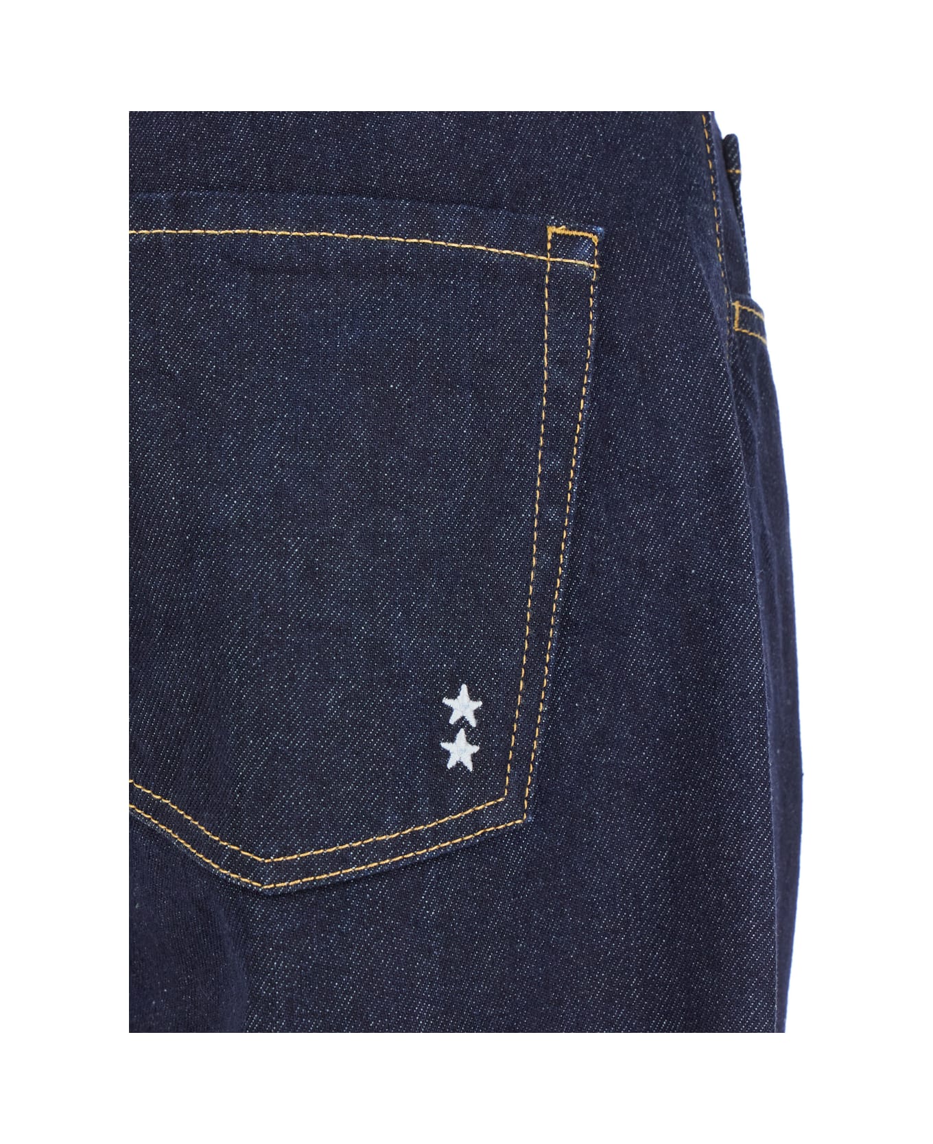 Icon Denim 'daddy Jean' Blue Jeans With Logo Detail On The Rear And Logo Patch On The Rear In Denim Woman - Blu