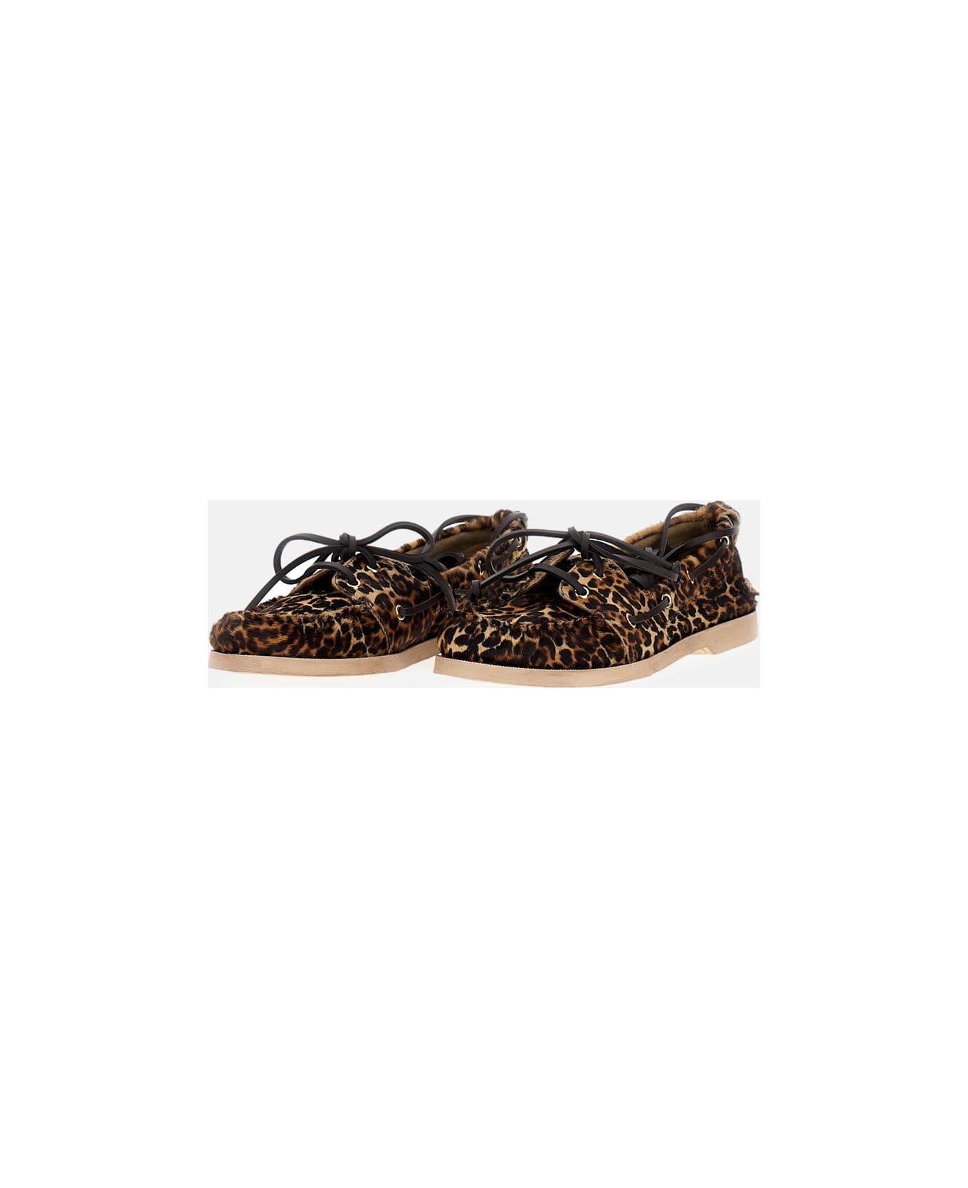 Golden Goose Boat Moccasin - Beige Brown Black Leo