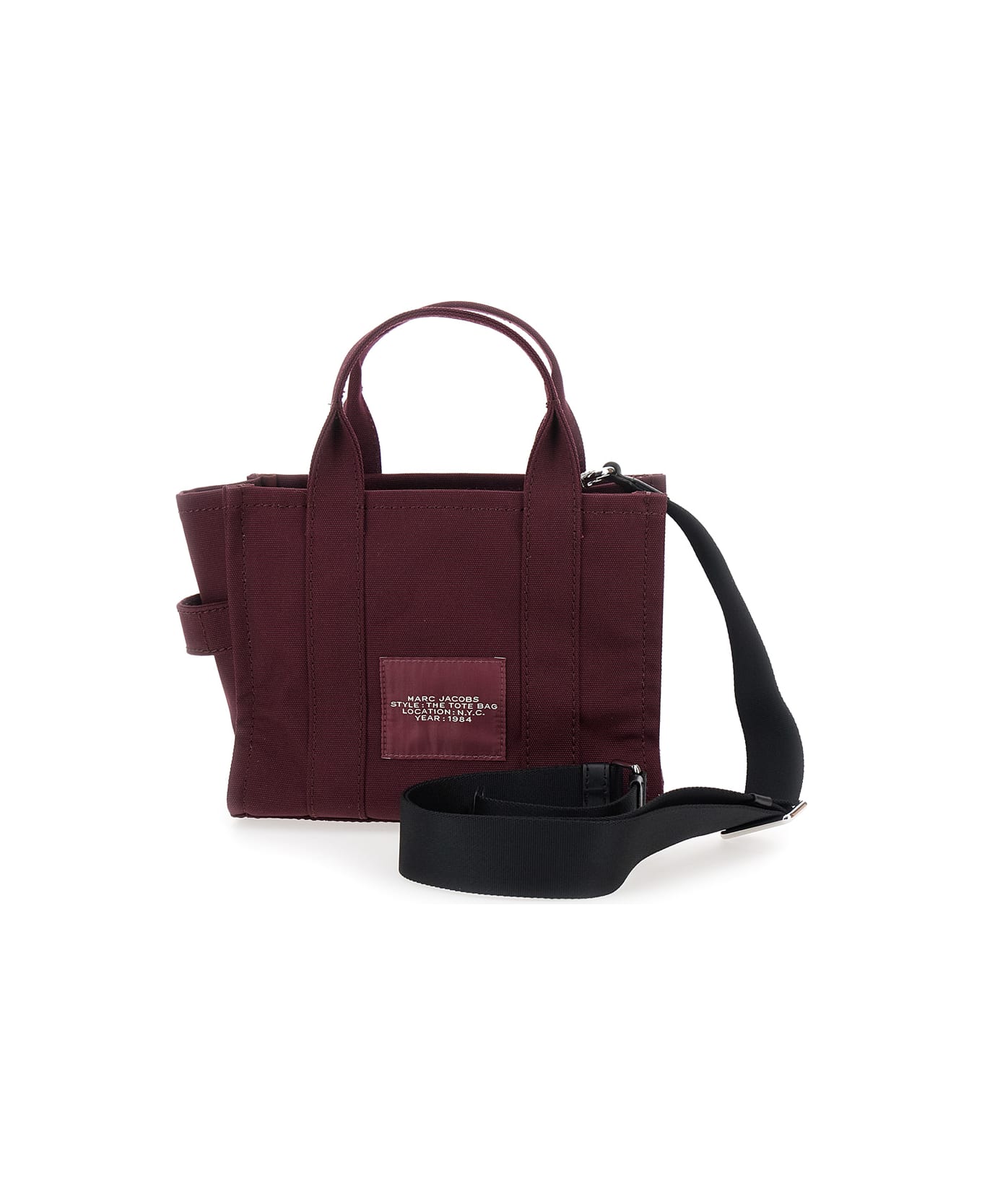 Marc Jacobs 
the Small Tote
 Bordeaux Handbag With Logo Lettering On The Front In Cotton Woman - Bordeaux