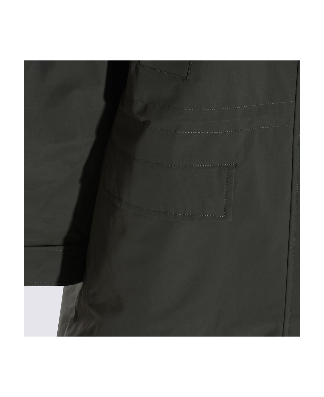 Ganni Military Green Nylon Down Jacket - KALAMATA