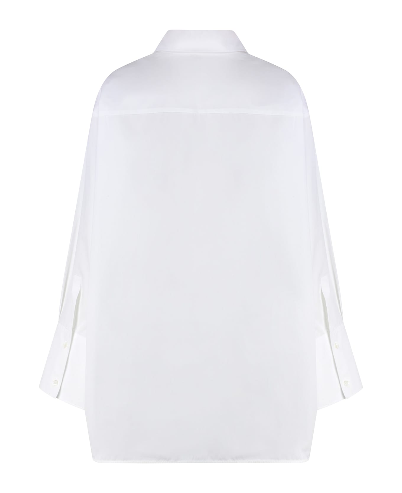 Off-White Cotton Shirtdress - White