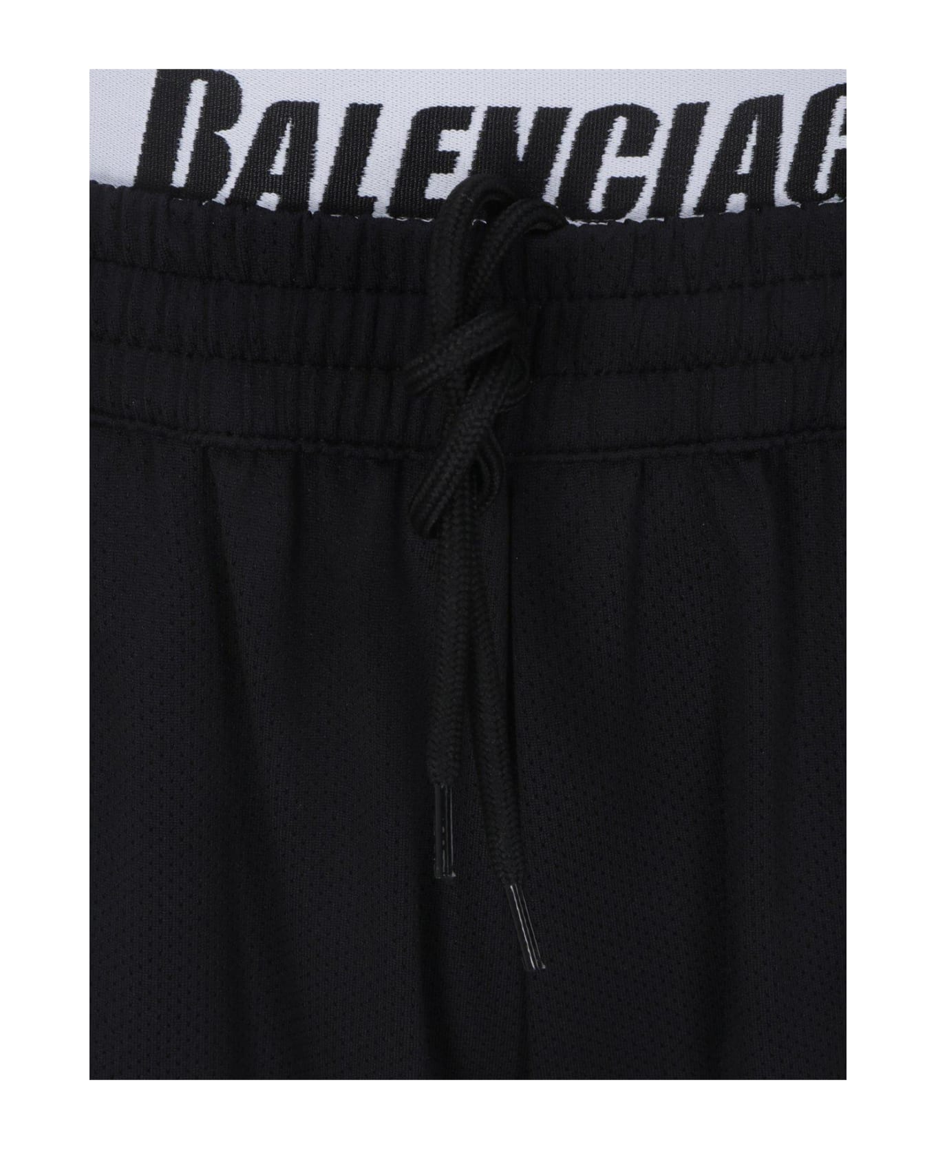 Balenciaga Logo Waistband Drawstring Swim Shorts - Black