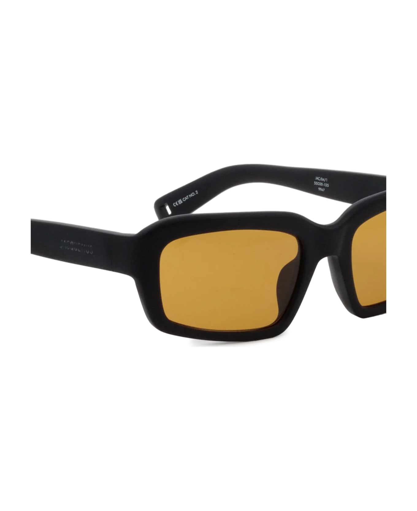Jacquemus Marino - Matte Black / Amber Lens Sunglasses - Black