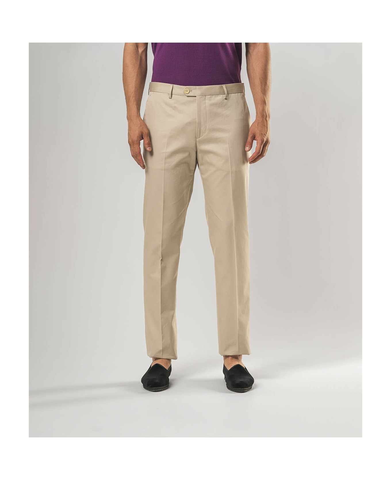 Larusmiani Velvet Trousers Howard Pants - LightGray